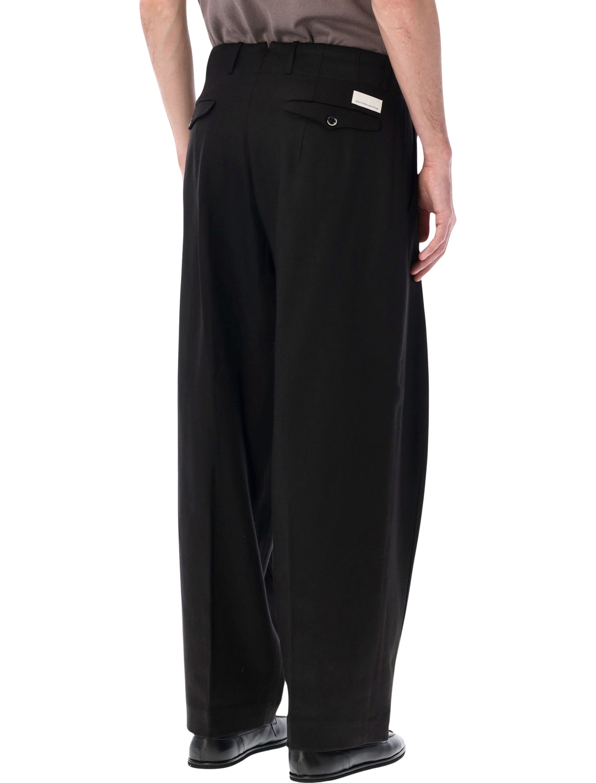 Nine The Morning Damiano Carrot Pants Black Linen