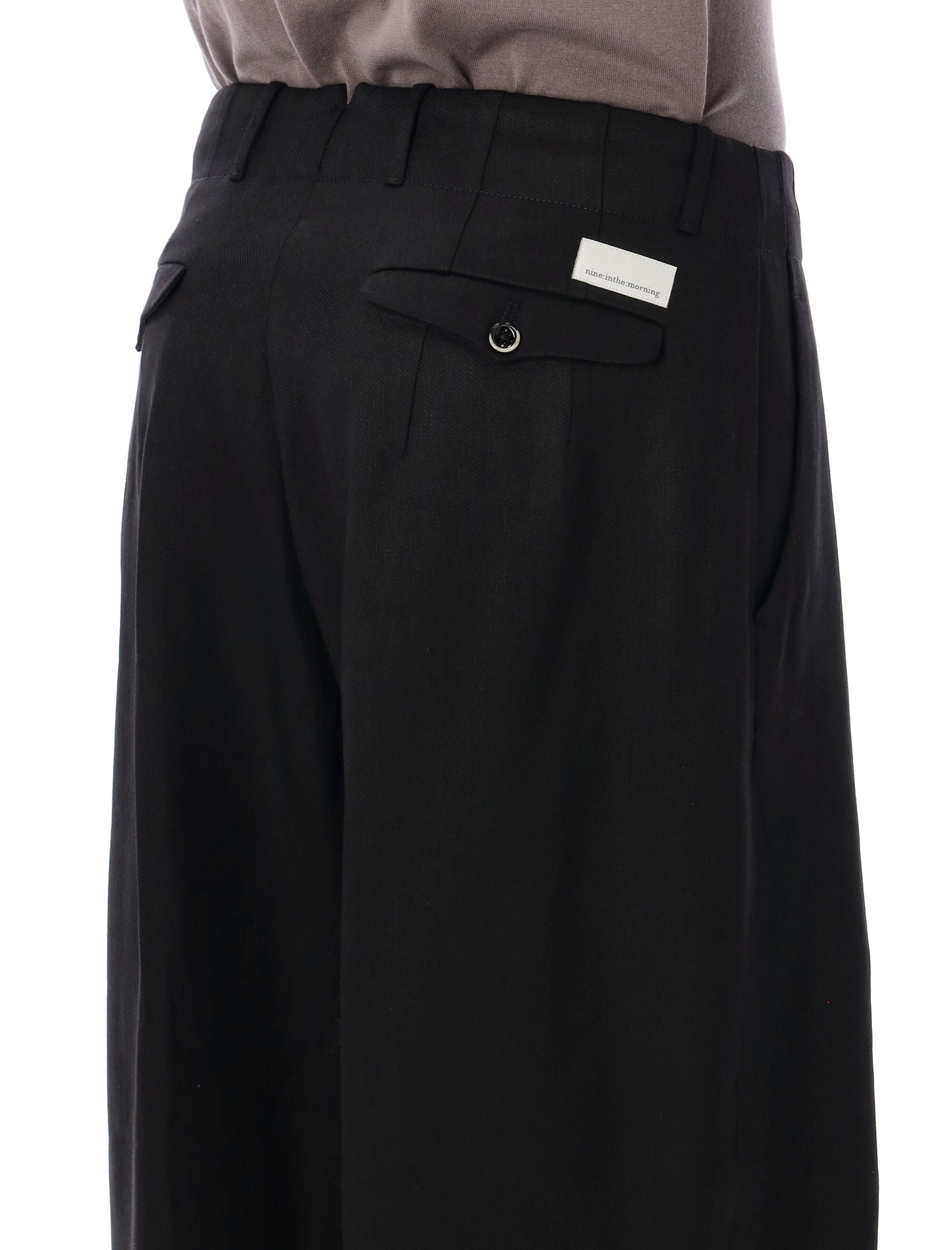 Nine The Morning Damiano Carrot Pants Black Linen