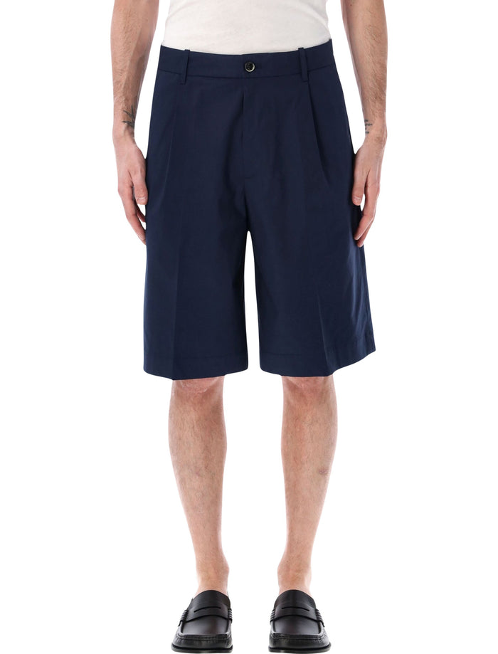 Nine The Morning Odell Tailored Bermuda Navy Cotton Short