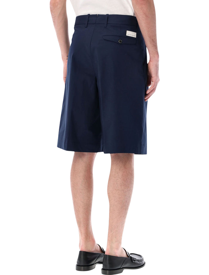 Nine The Morning Odell Tailored Bermuda Navy Cotton Short