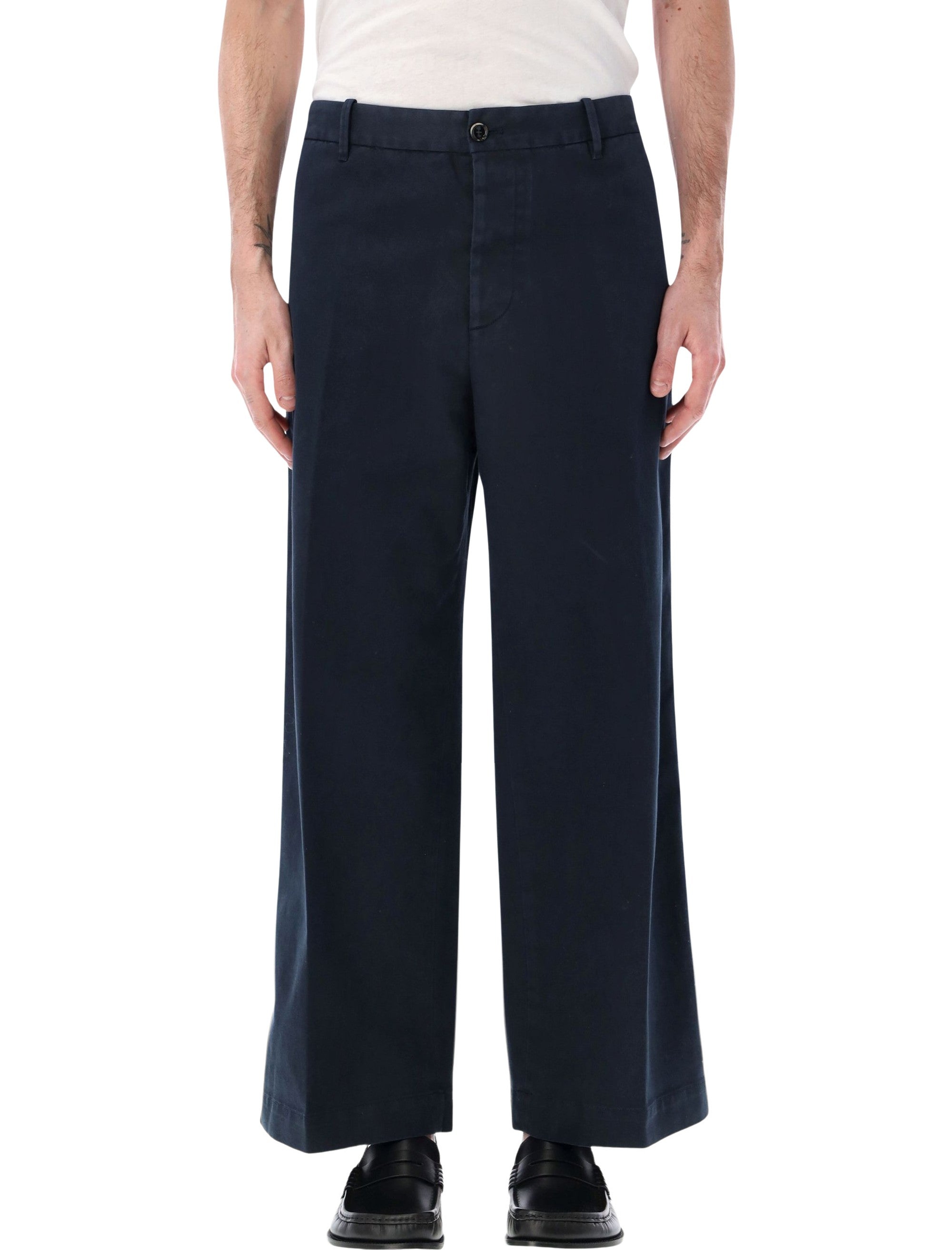 Nine The Morning Thiago Chino Trousers Navy Cotton