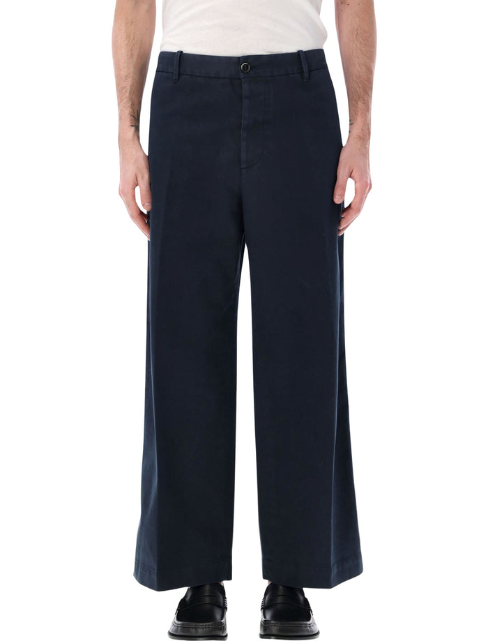Nine The Morning Thiago Chino Trousers Navy Cotton