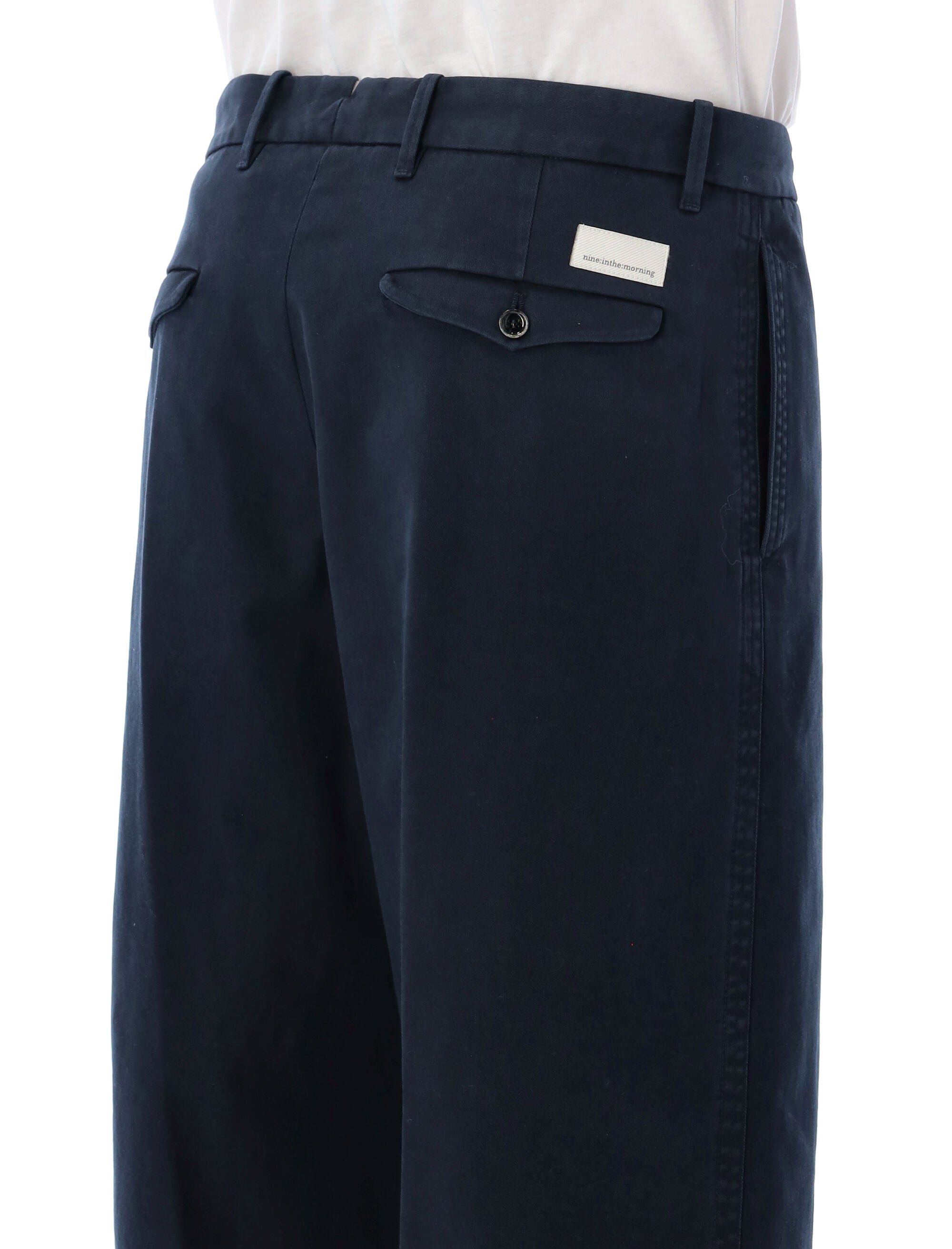 Nine The Morning Thiago Chino Trousers Navy Cotton