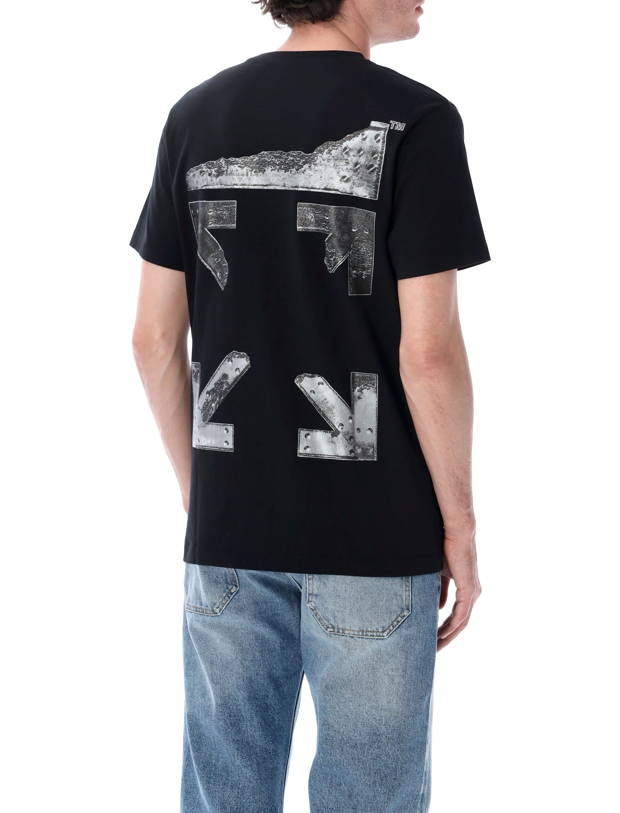 Off-White Metal Arrow Cotton T-Shirt Black Tshirt