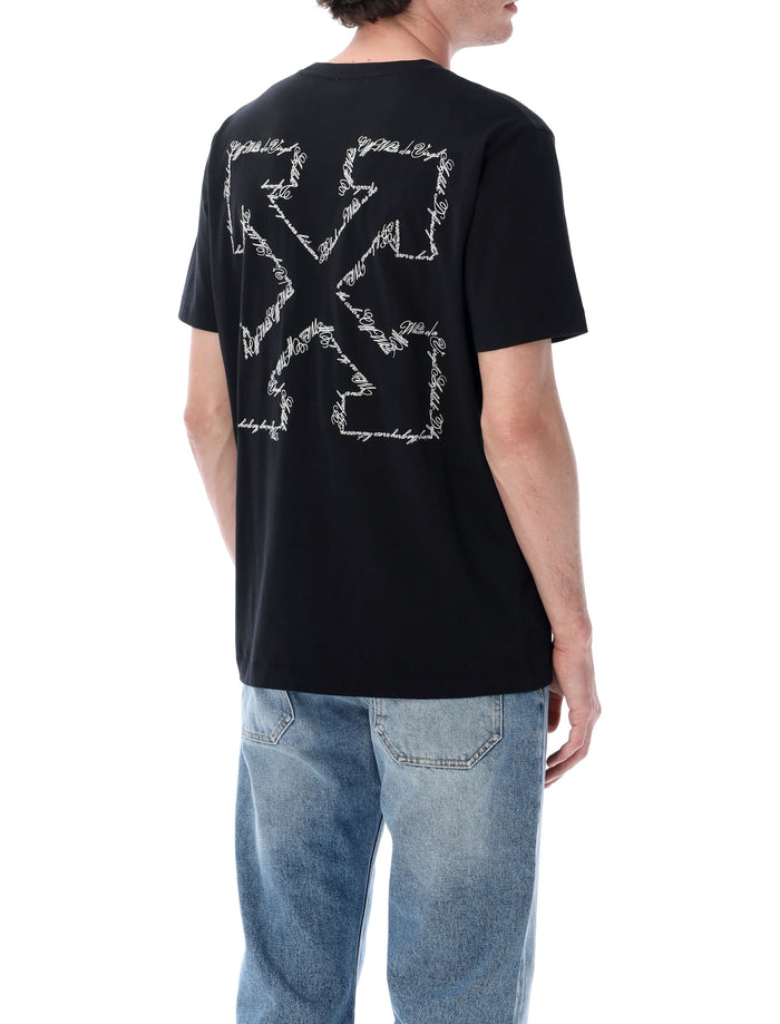 Off-White Script Arrow Cotton T-Shirt Black Tshirt