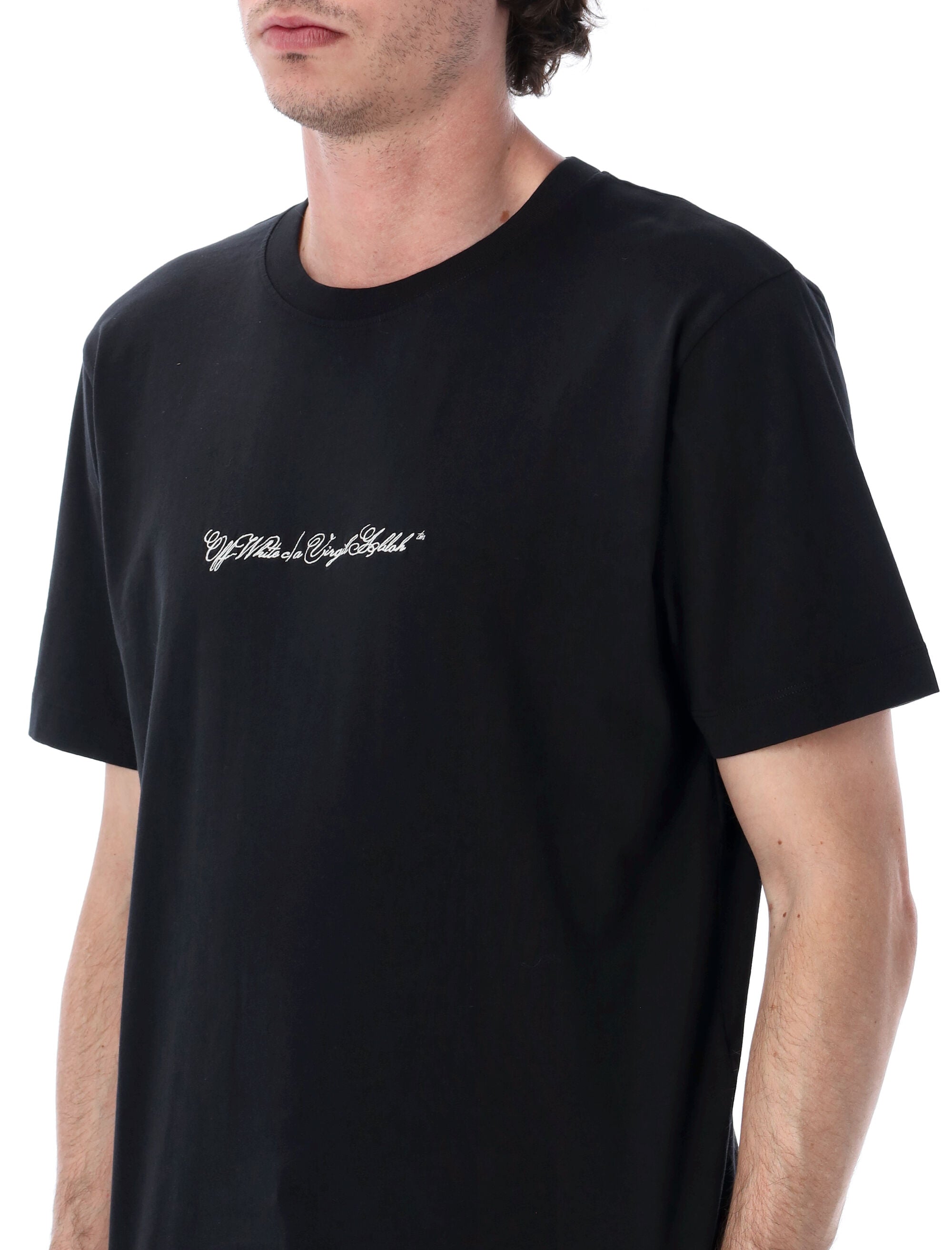 Off-White Script Arrow Cotton T-Shirt Black Tshirt