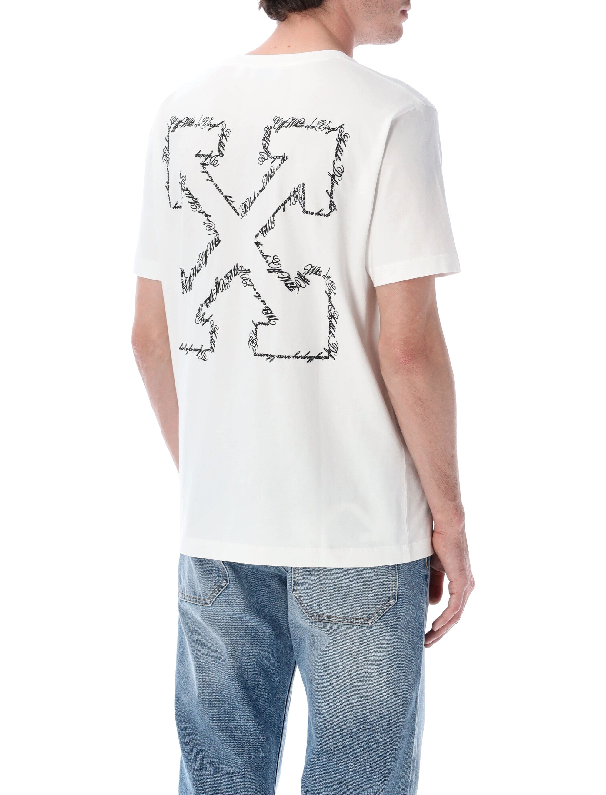 Off-White Script Arrow Cotton T-Shirt Tshirt