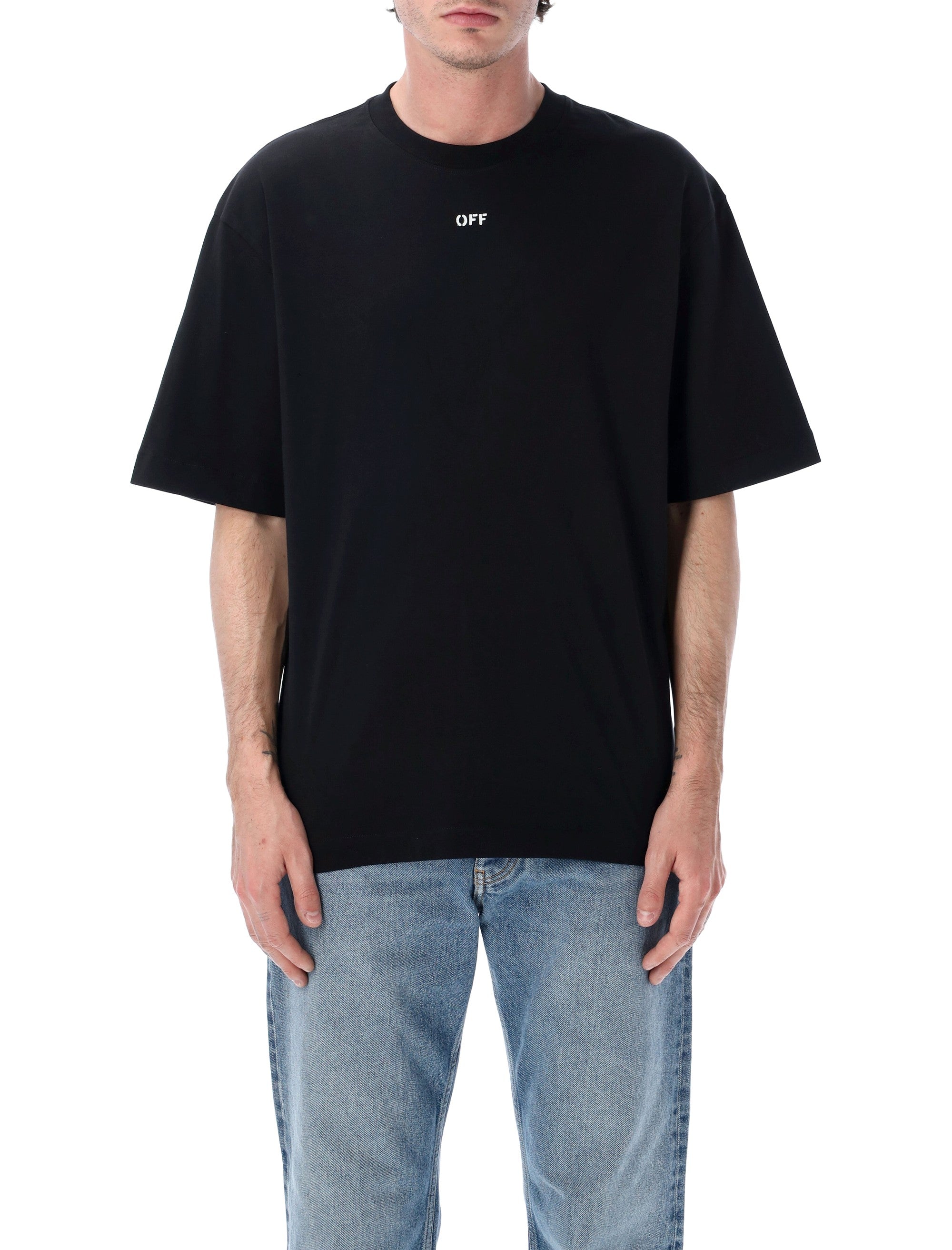 Off-White Chain Araldic Arrow Cotton T-Shirt Black Tshirt
