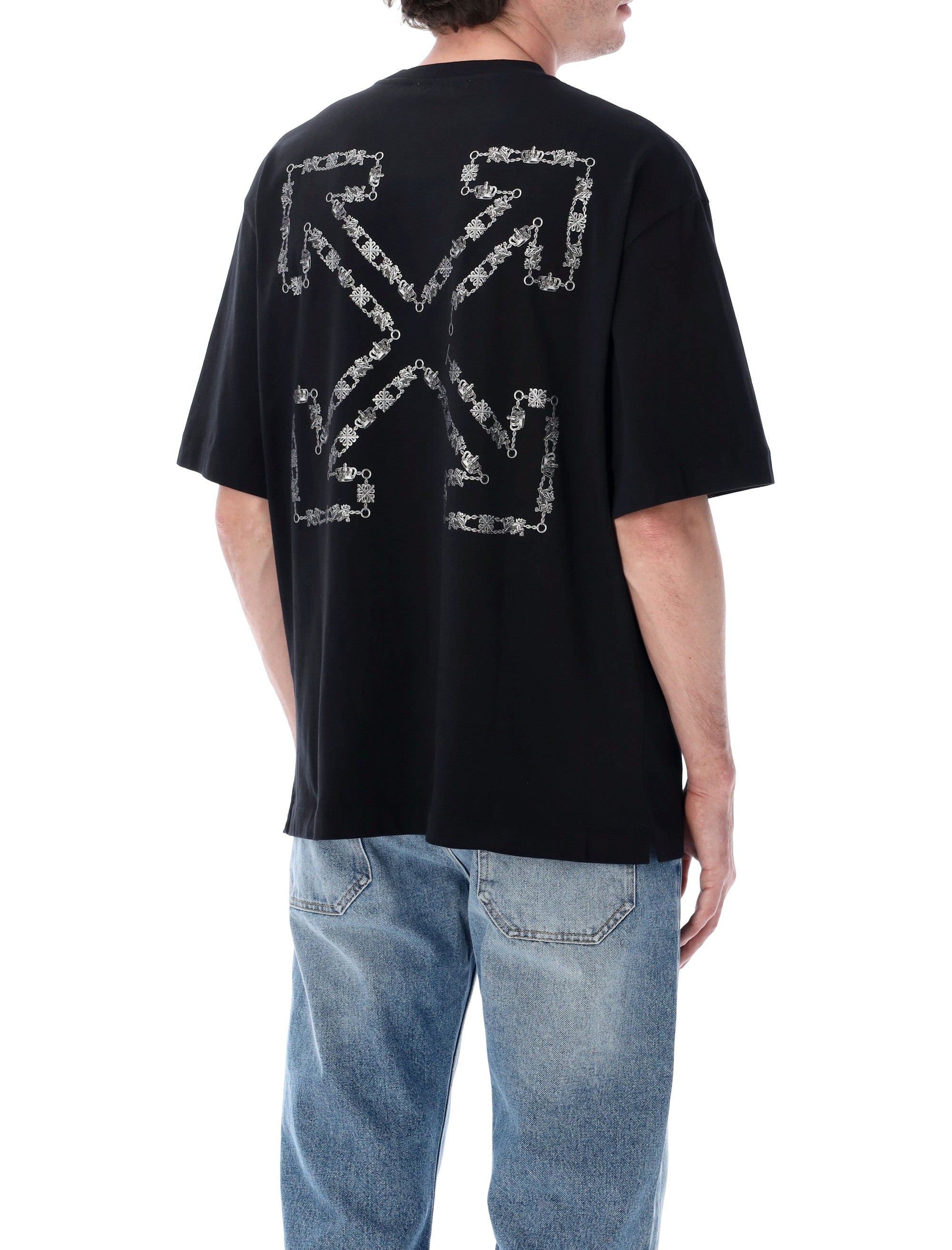 Off-White Chain Araldic Arrow Cotton T-Shirt Black Tshirt