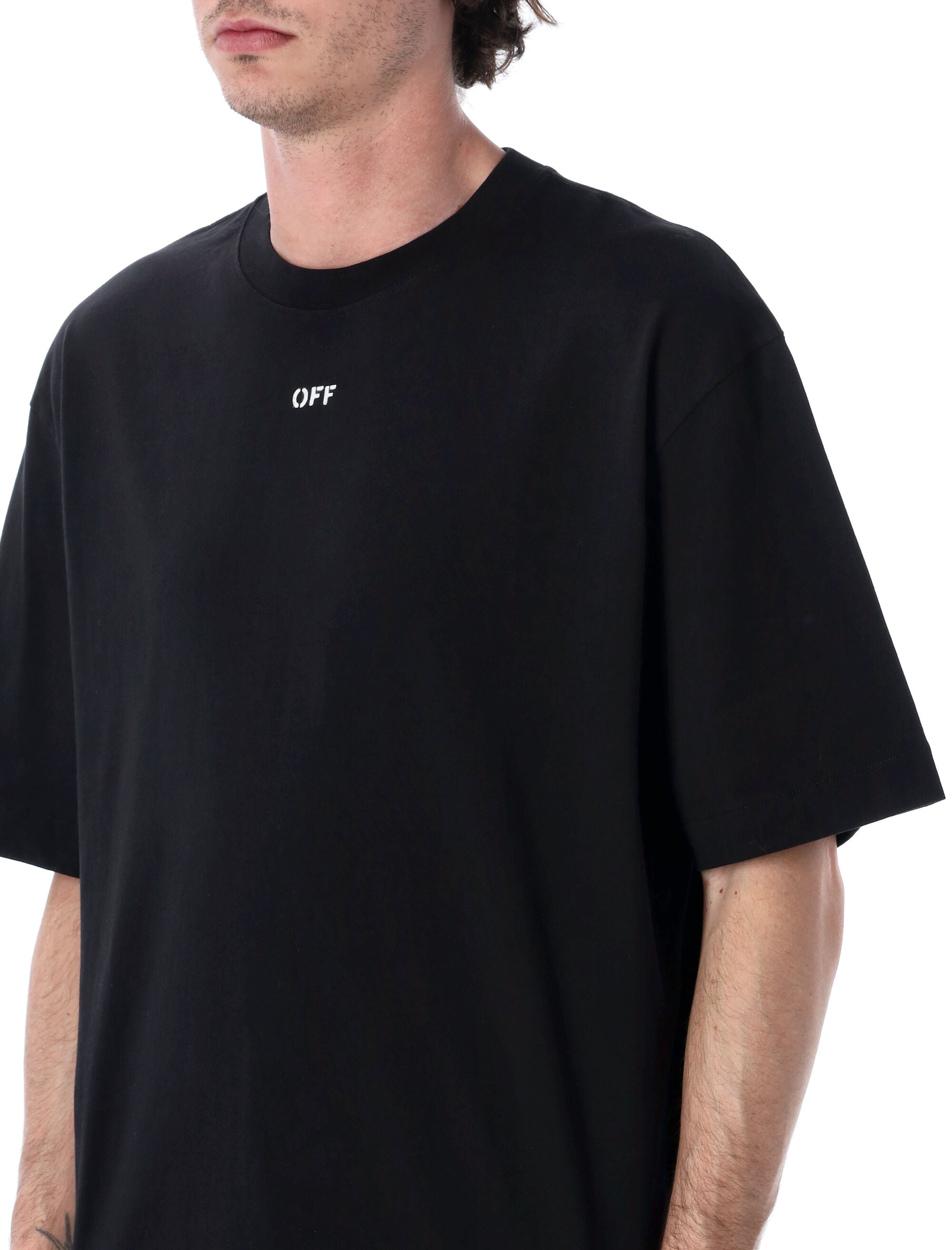 Off-White Chain Araldic Arrow Cotton T-Shirt Black Tshirt