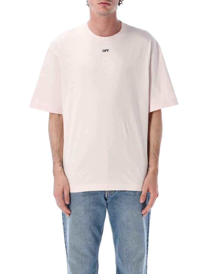 Off-White Paint Arrow Cotton T-Shirt Mauve Tshirt