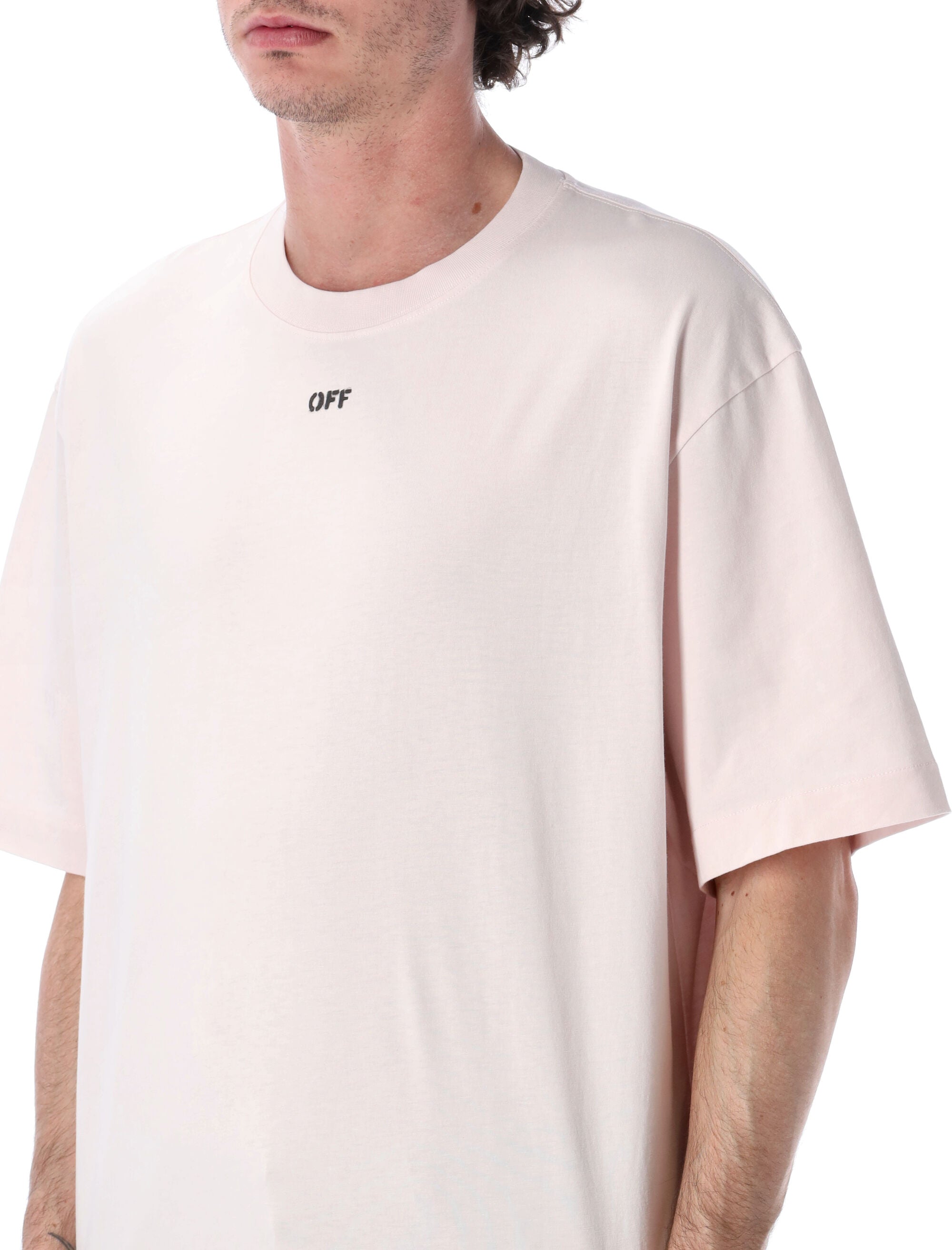 Off-White Paint Arrow Cotton T-Shirt Mauve Tshirt