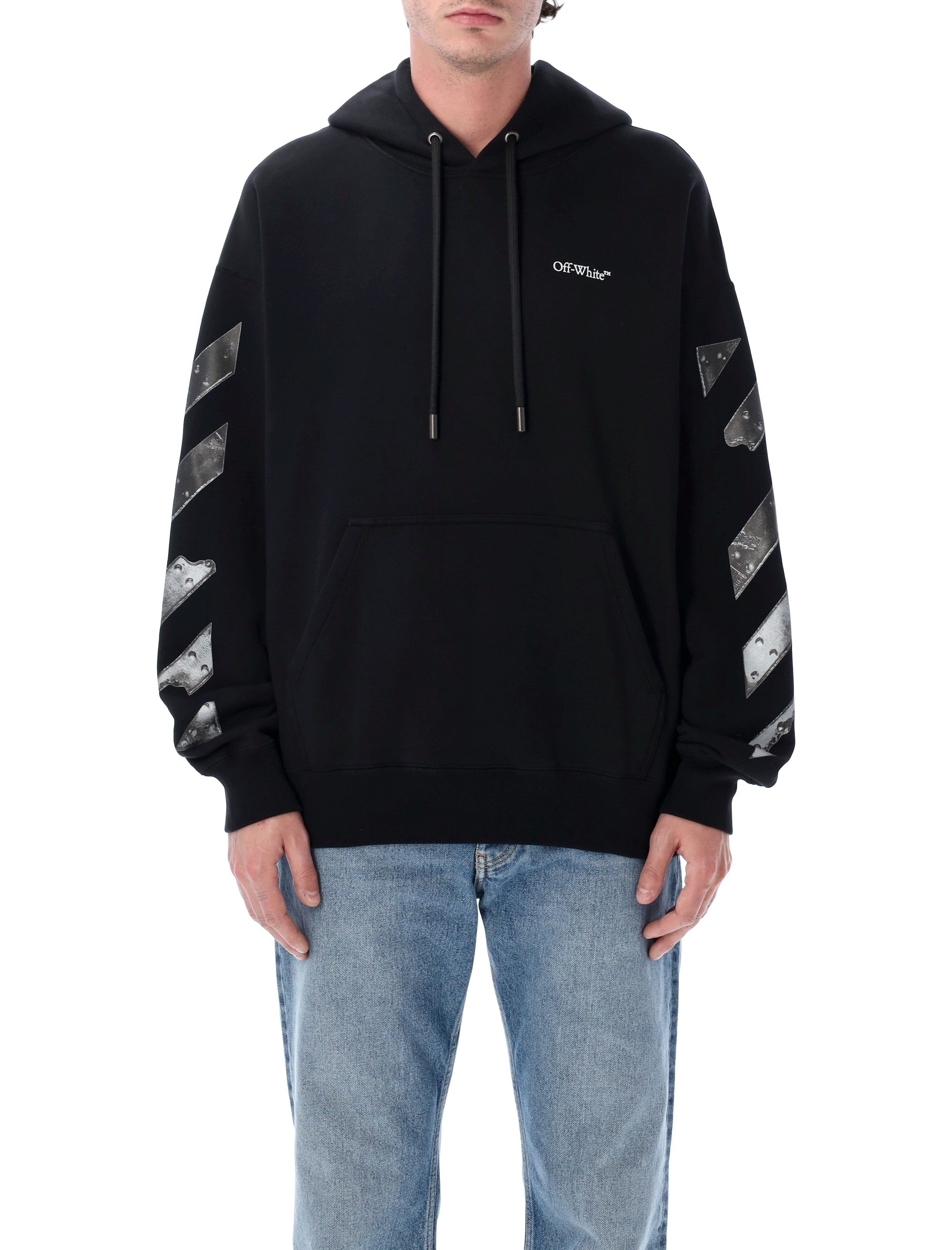 Off-White Metal Arrow Skate Hoodie I Black Cotton Sweatshirt
