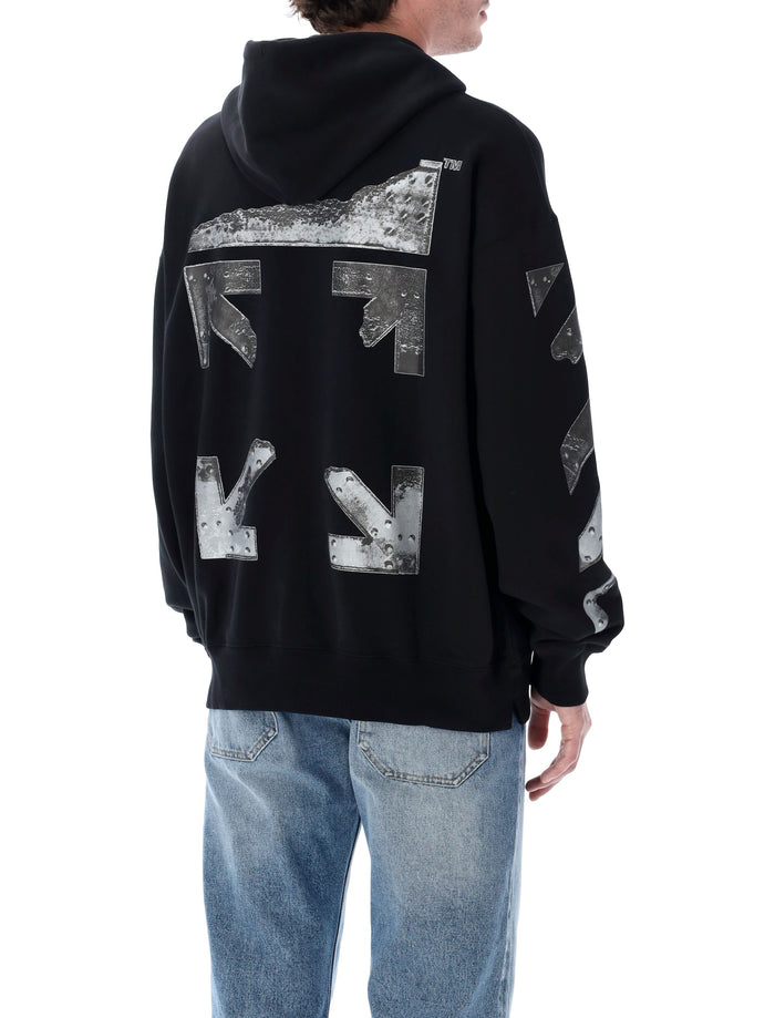Off-White Metal Arrow Skate Hoodie I Black Cotton Sweatshirt