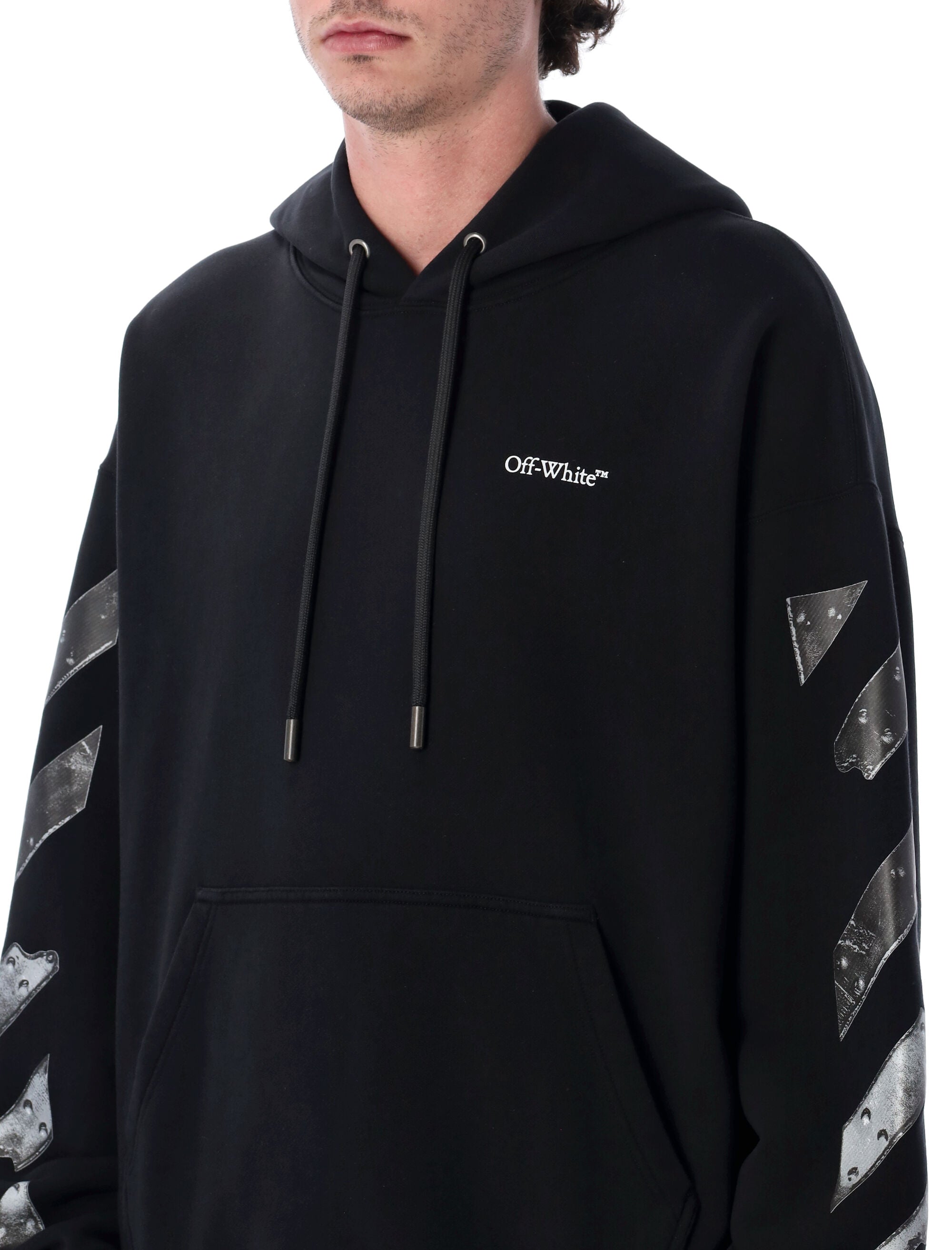 Off-White Metal Arrow Skate Hoodie I Black Cotton Sweatshirt