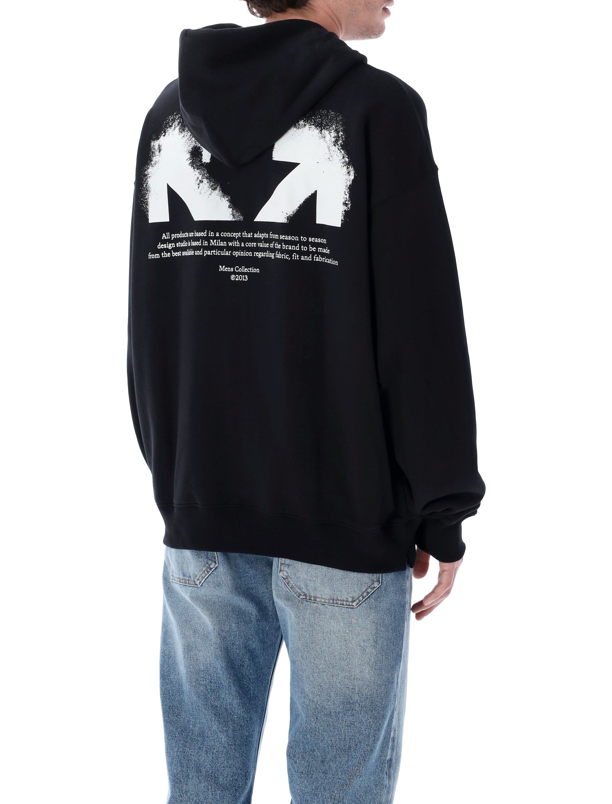 Off-White Half Arrow Skate Zip Hoodie Black Cotton Sweatshirt