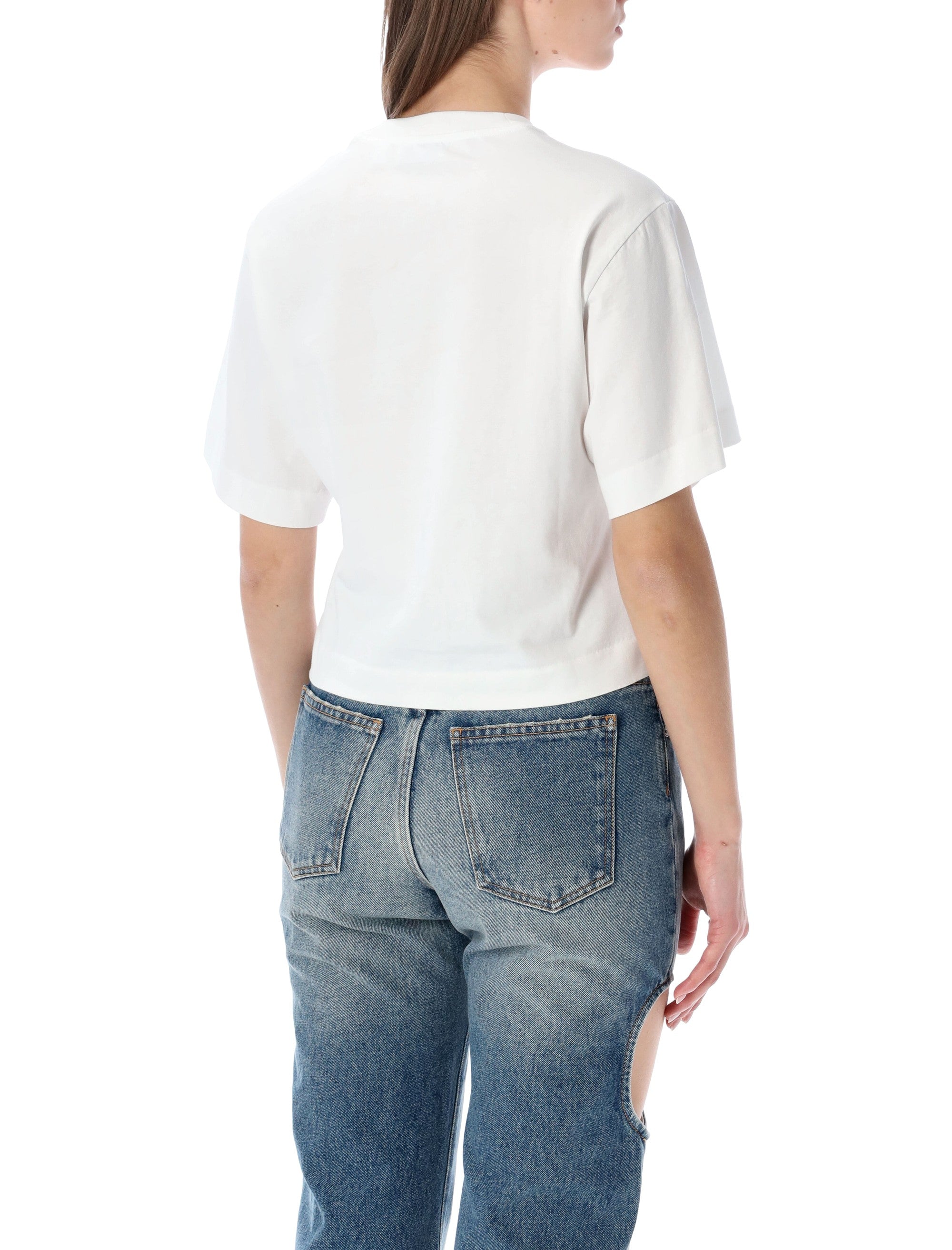 Off-White Flower cropped t-shirt Cotton Tshirt