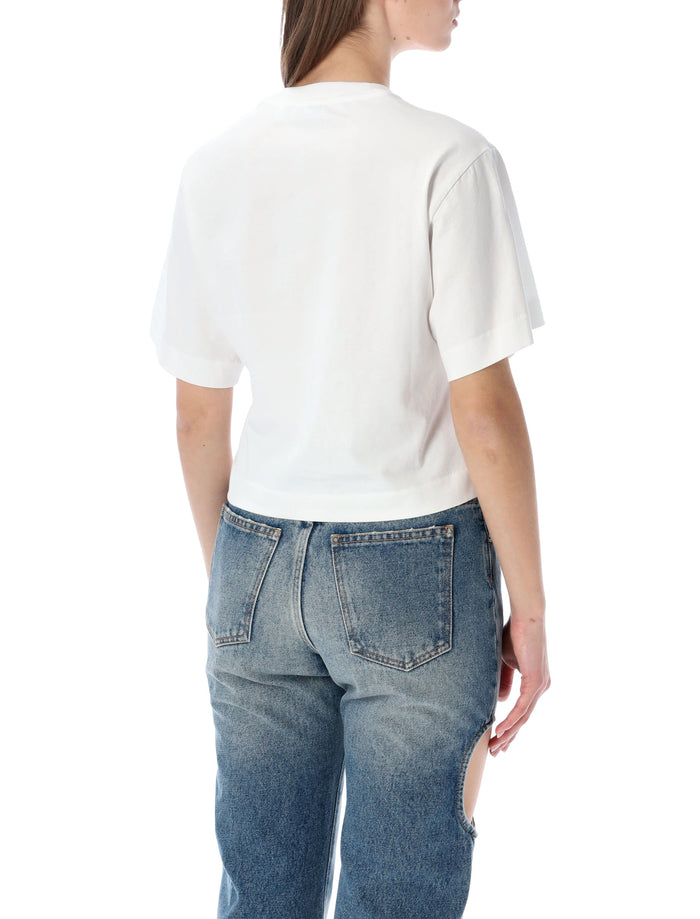 Off-White Flower cropped t-shirt Cotton Tshirt