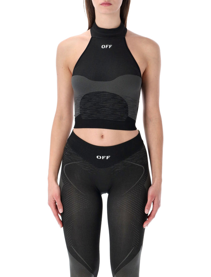 Off-White technical halter-neck active top Black Polyamide