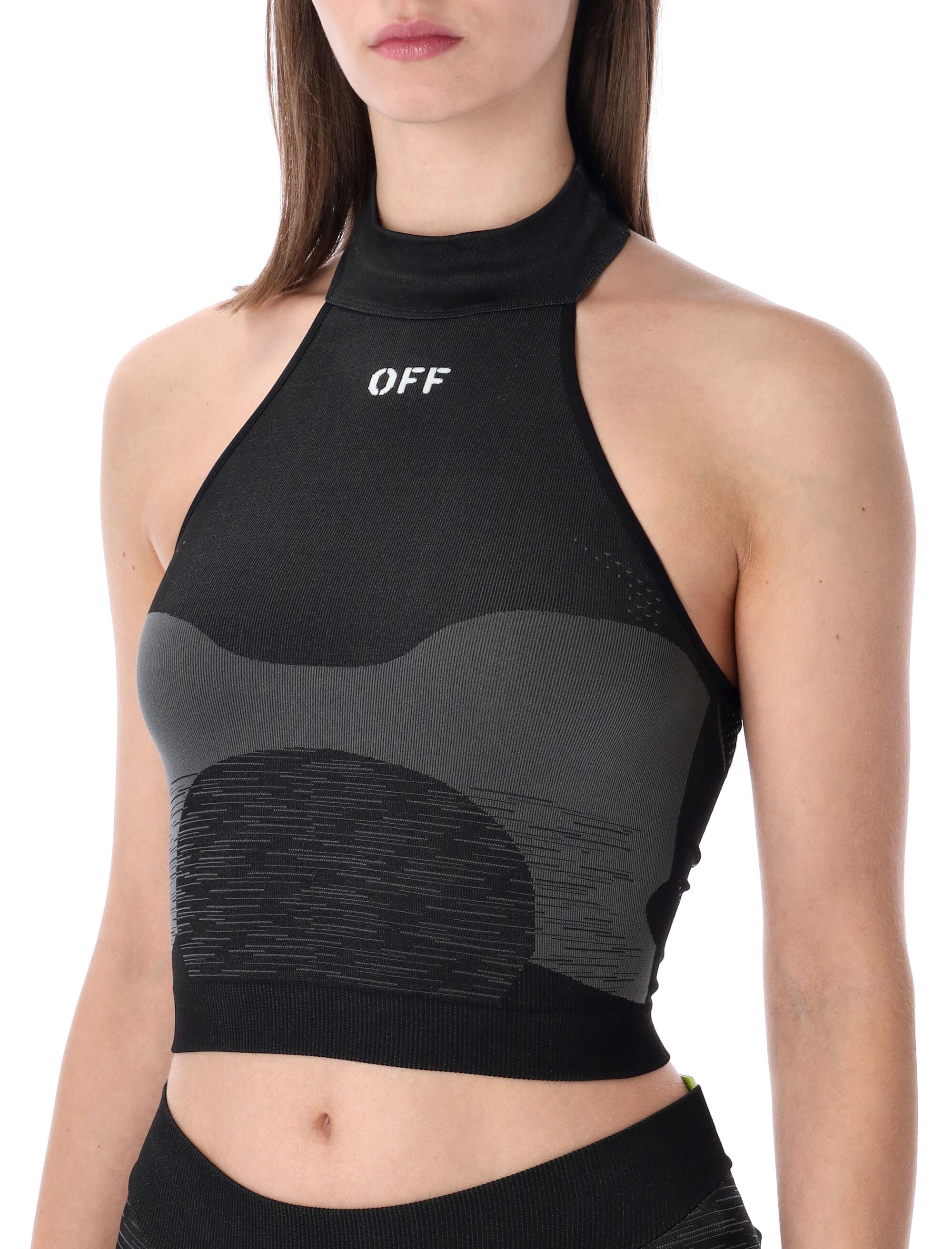 Off-White technical halter-neck active top Black Polyamide