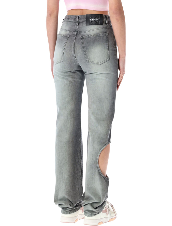Off-White New Meteor grey denim pants Cotton Pocket Lining Jean