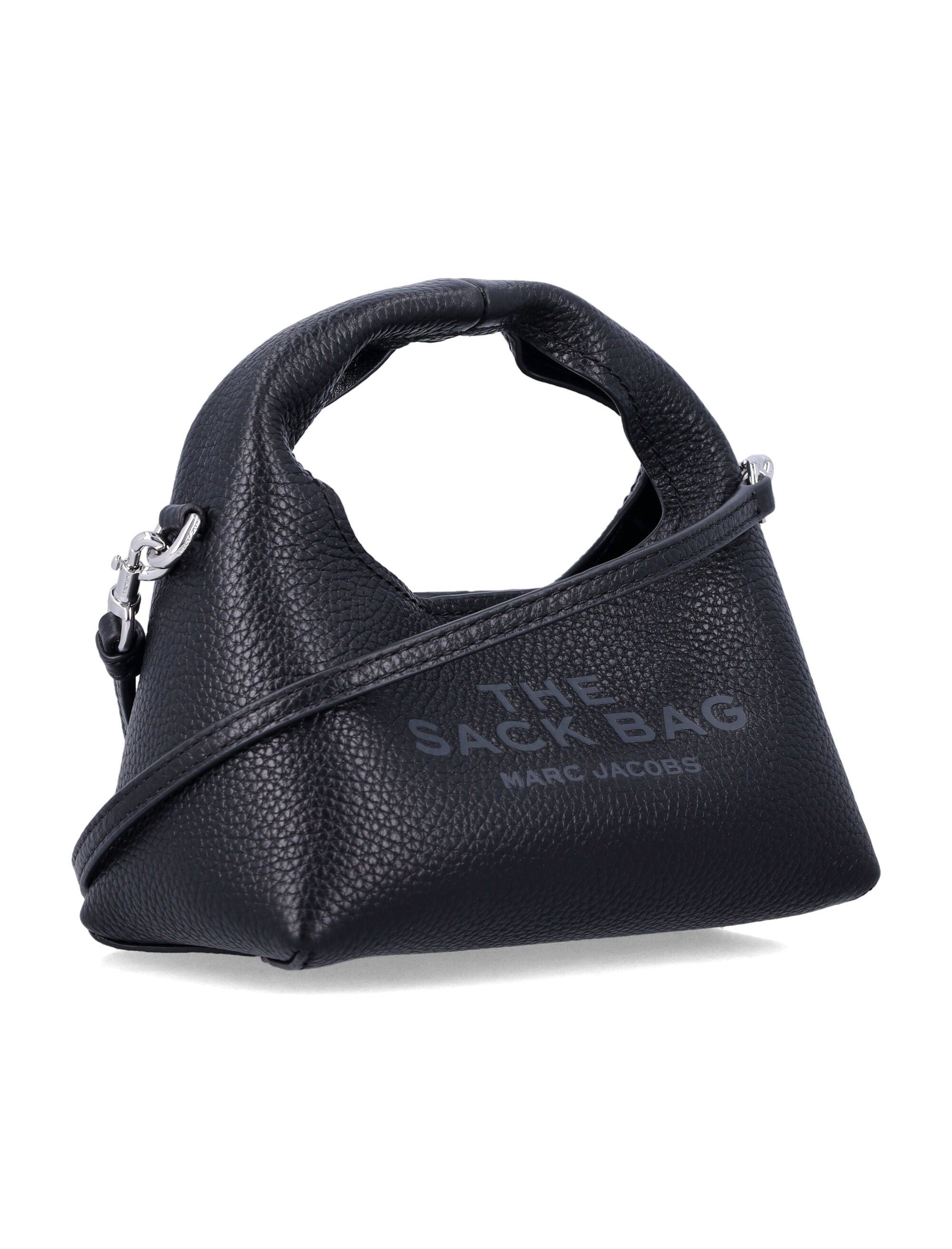 Marc Jacobs The Micro Crossbody Sack Bag in Full-Grain Leather Black Shoulder