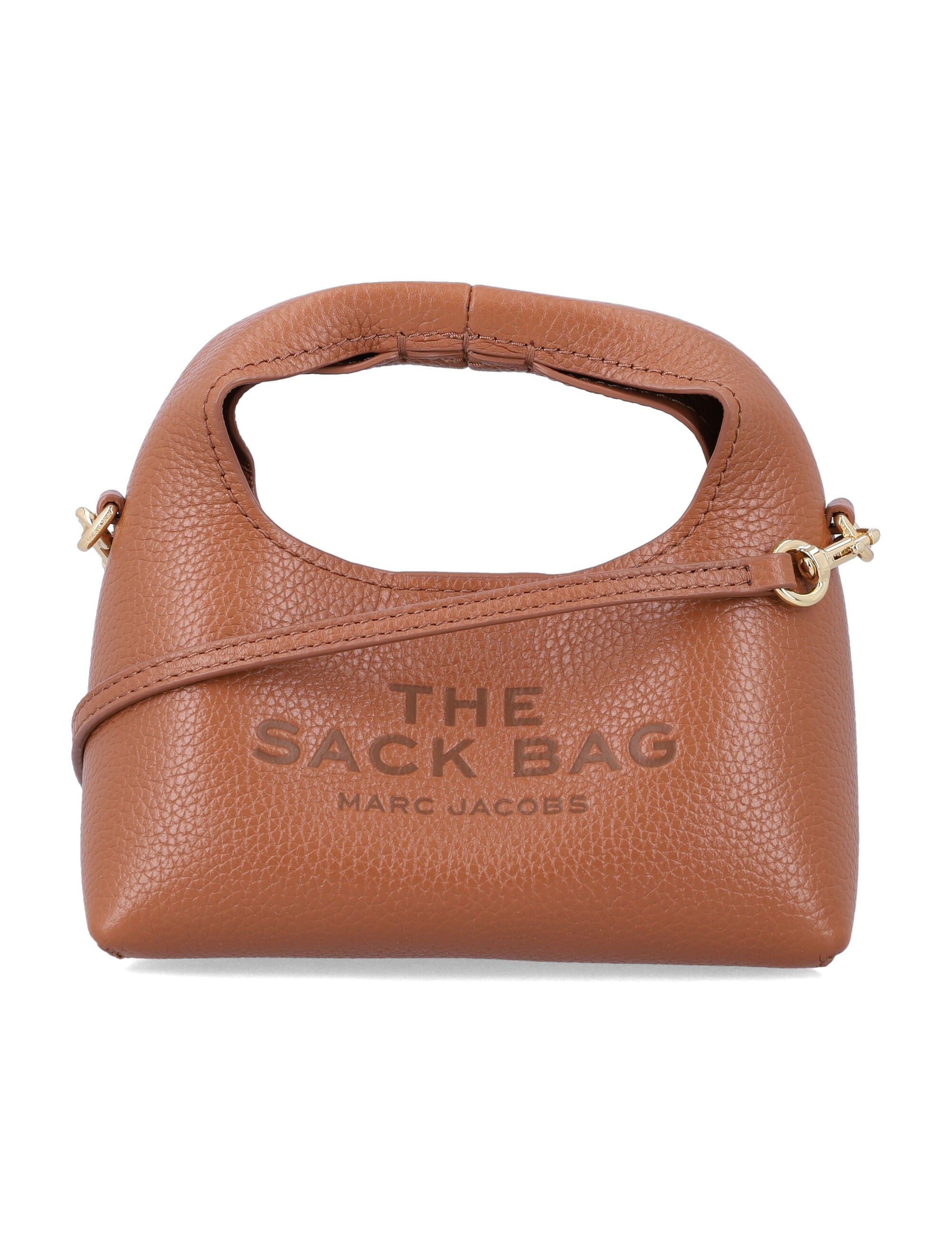 Marc Jacobs The Micro Crossbody Sack Bag in Full-Grain Leather Argan Oil Shoulder