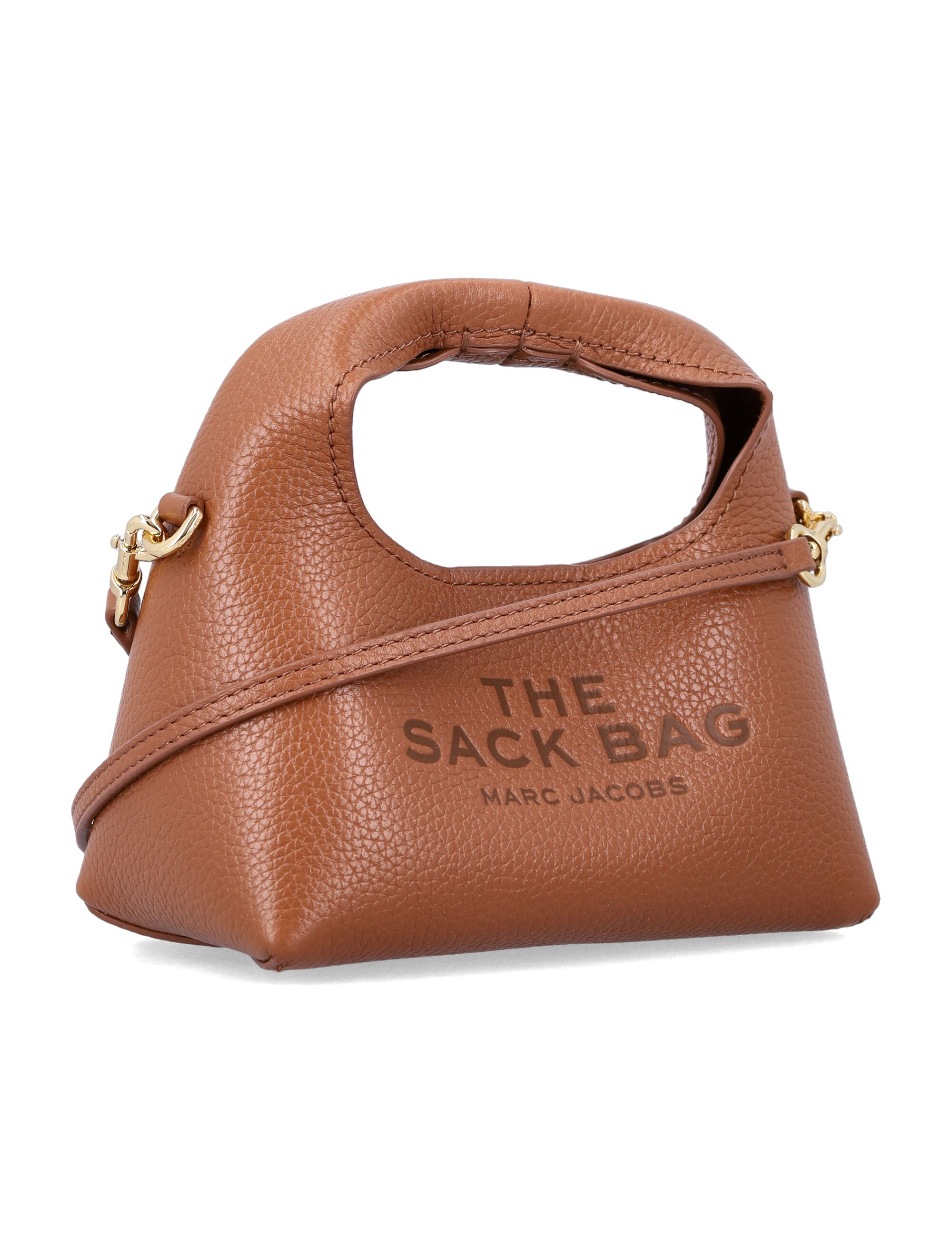 Marc Jacobs The Micro Crossbody Sack Bag in Full-Grain Leather Argan Oil Shoulder