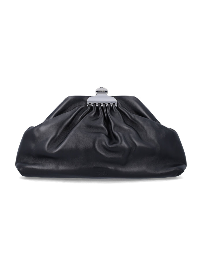 Marc Jacobs medium Glam leather clutch Black Lamb