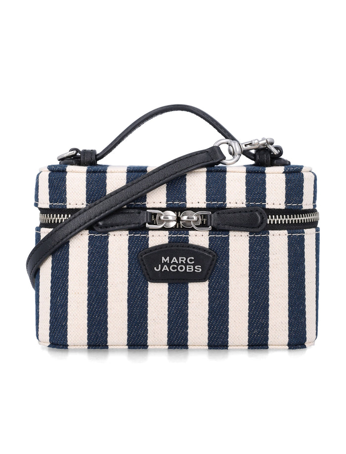 Marc Jacobs The Stripe Canva Everyday Vanity Bag Blue Multi Cotton Shoulder