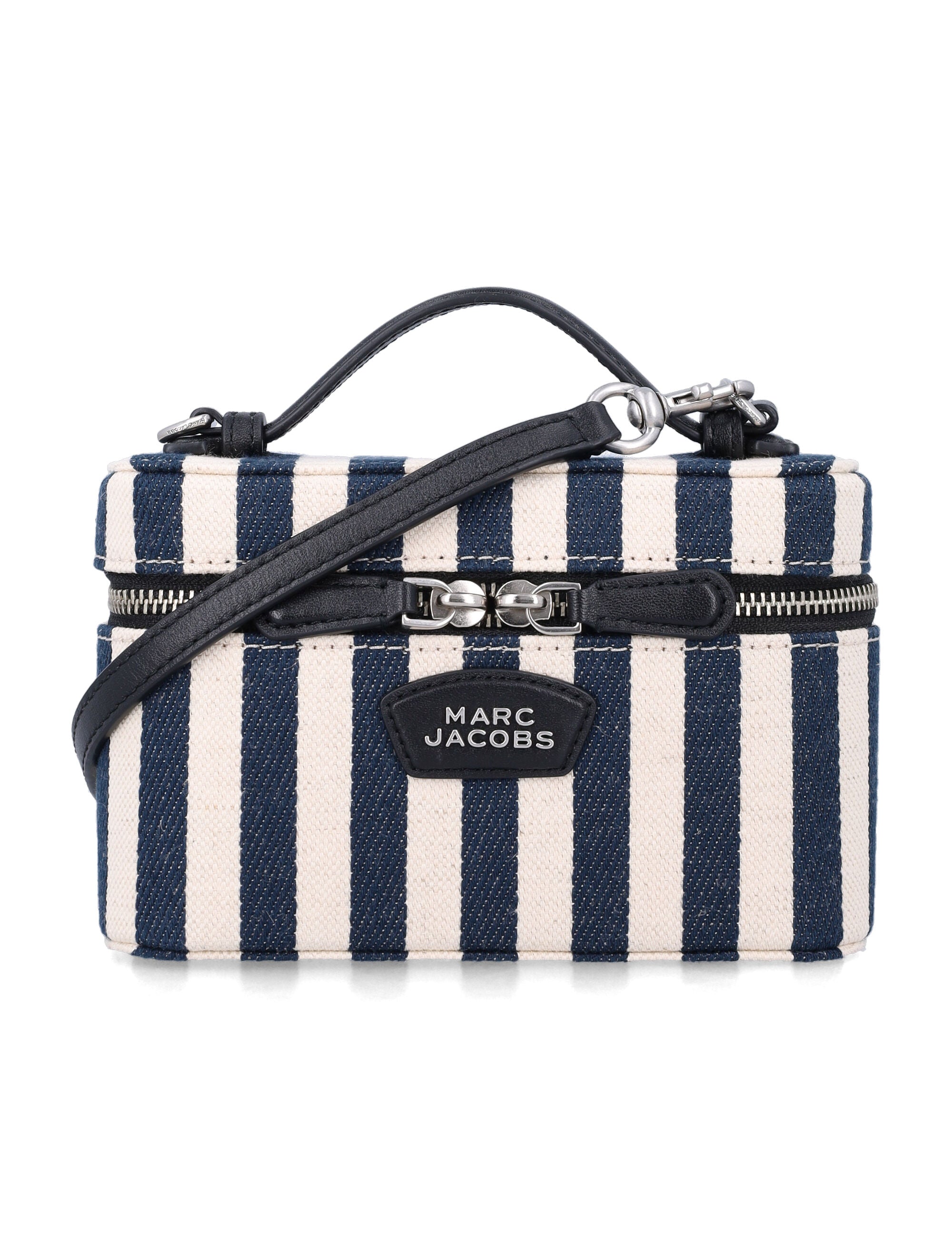 Marc Jacobs The Stripe Canva Everyday Vanity Bag Blue Multi Cotton Shoulder