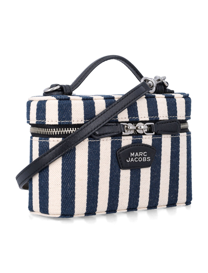 Marc Jacobs The Stripe Canva Everyday Vanity Bag Blue Multi Cotton Shoulder