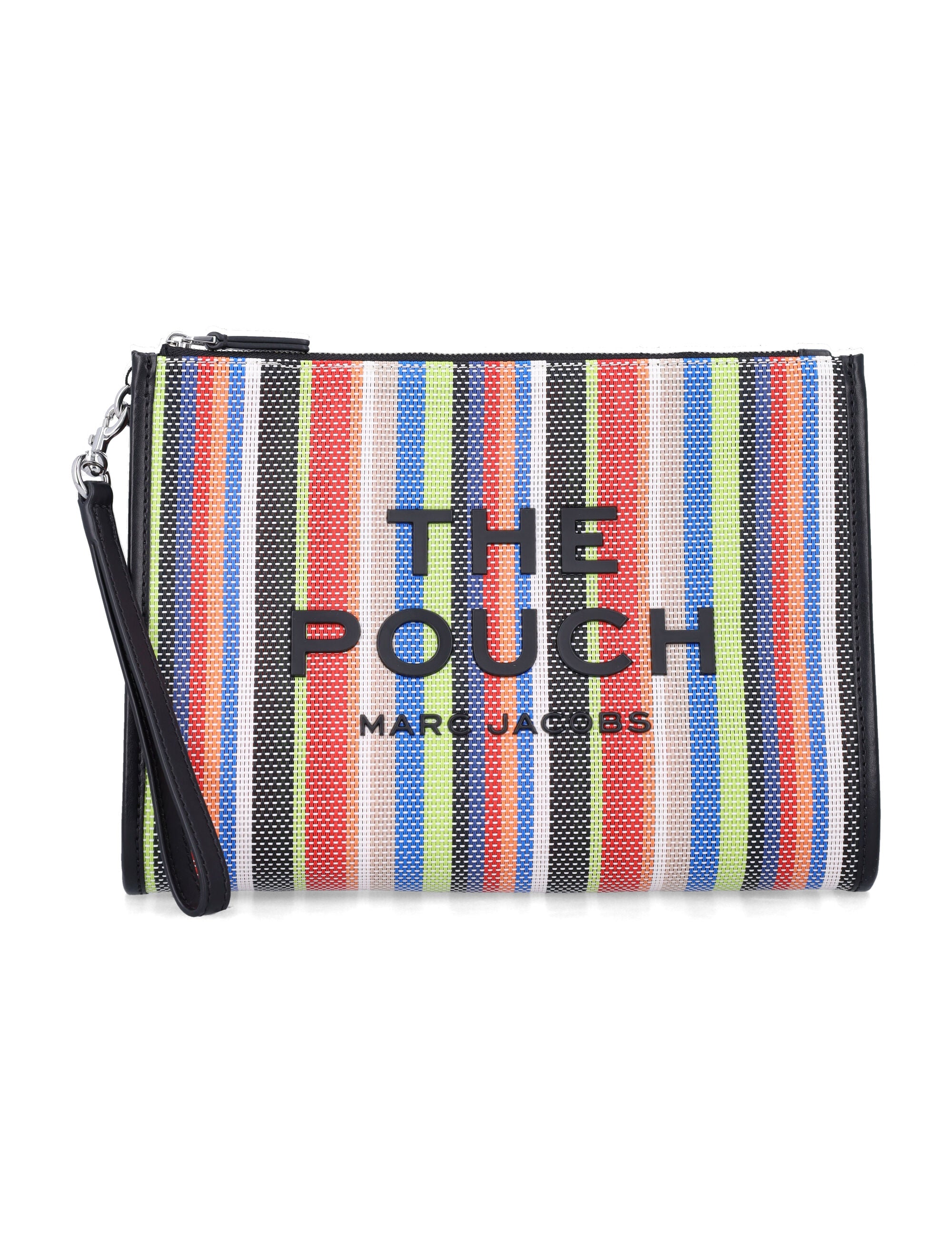 Marc Jacobs The Stripe mesh large pouch Red Multi Striped Pvc