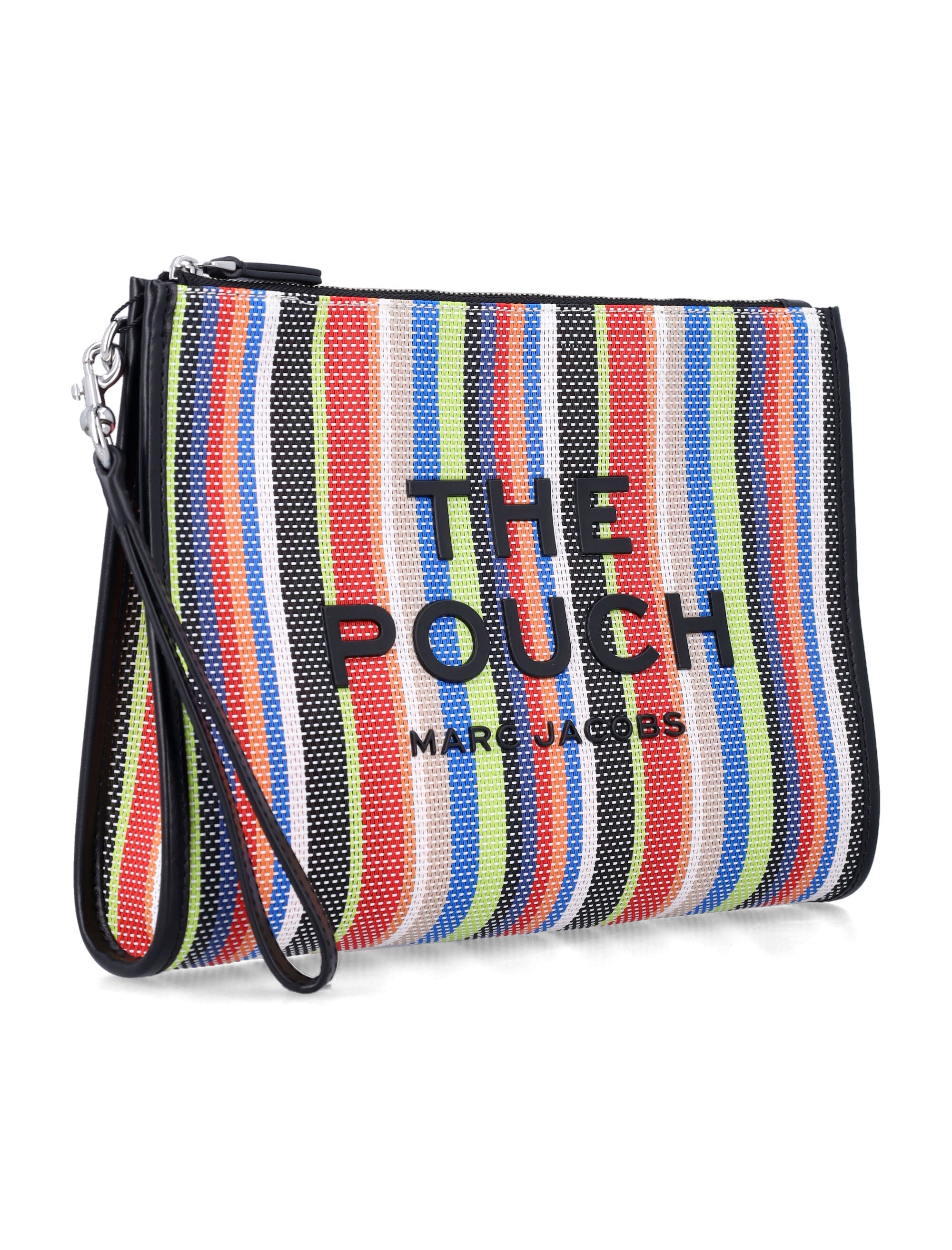 Marc Jacobs The Stripe mesh large pouch Red Multi Striped Pvc