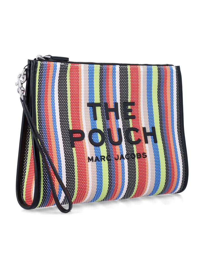 Marc Jacobs The Stripe mesh large pouch Red Multi Striped Pvc