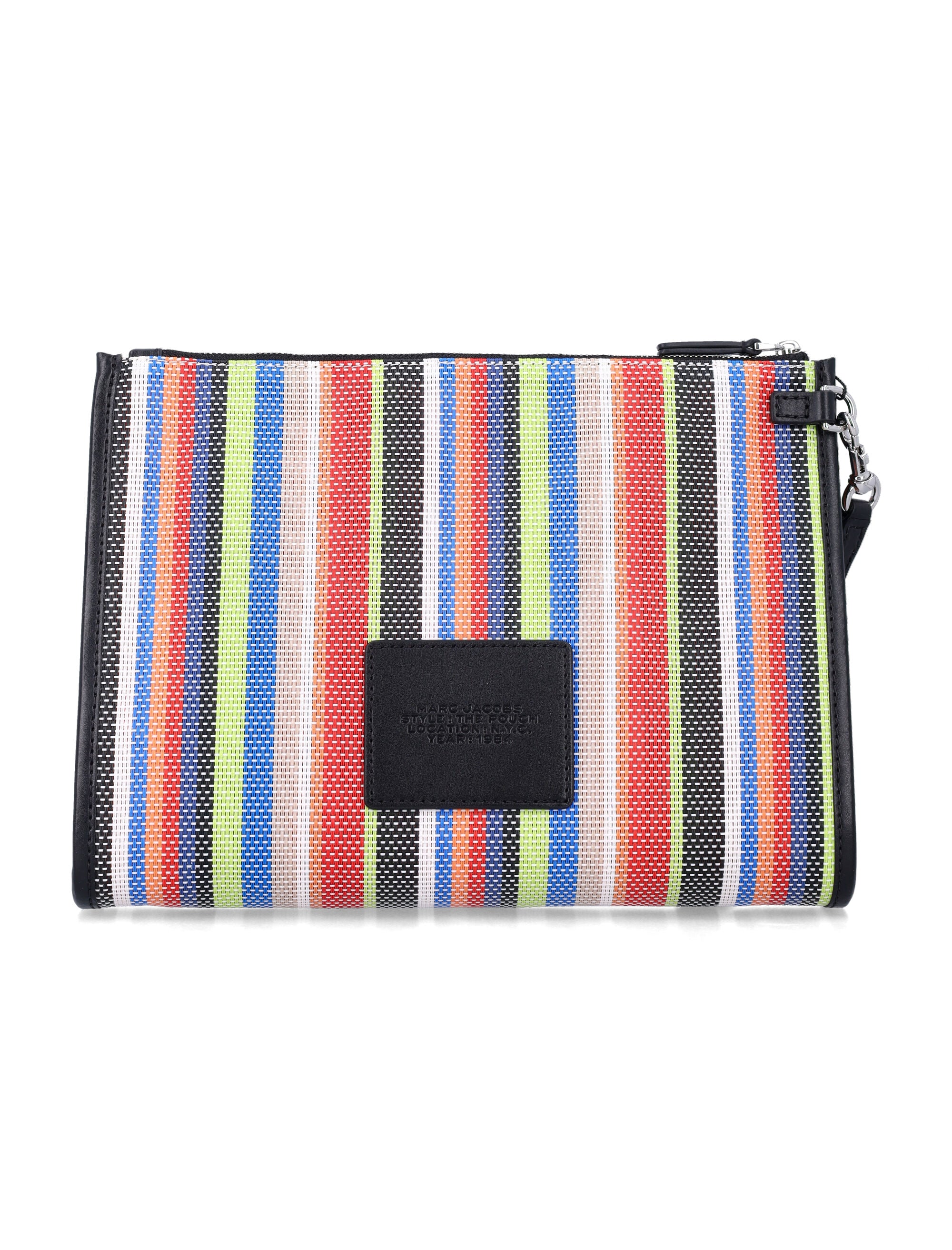 Marc Jacobs The Stripe mesh large pouch Red Multi Striped Pvc