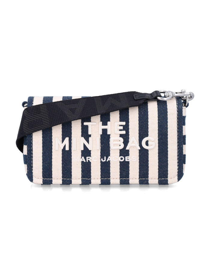 Marc Jacobs Striped Canvas The Mini Bag Blue White Stripes Cotton Shoulder