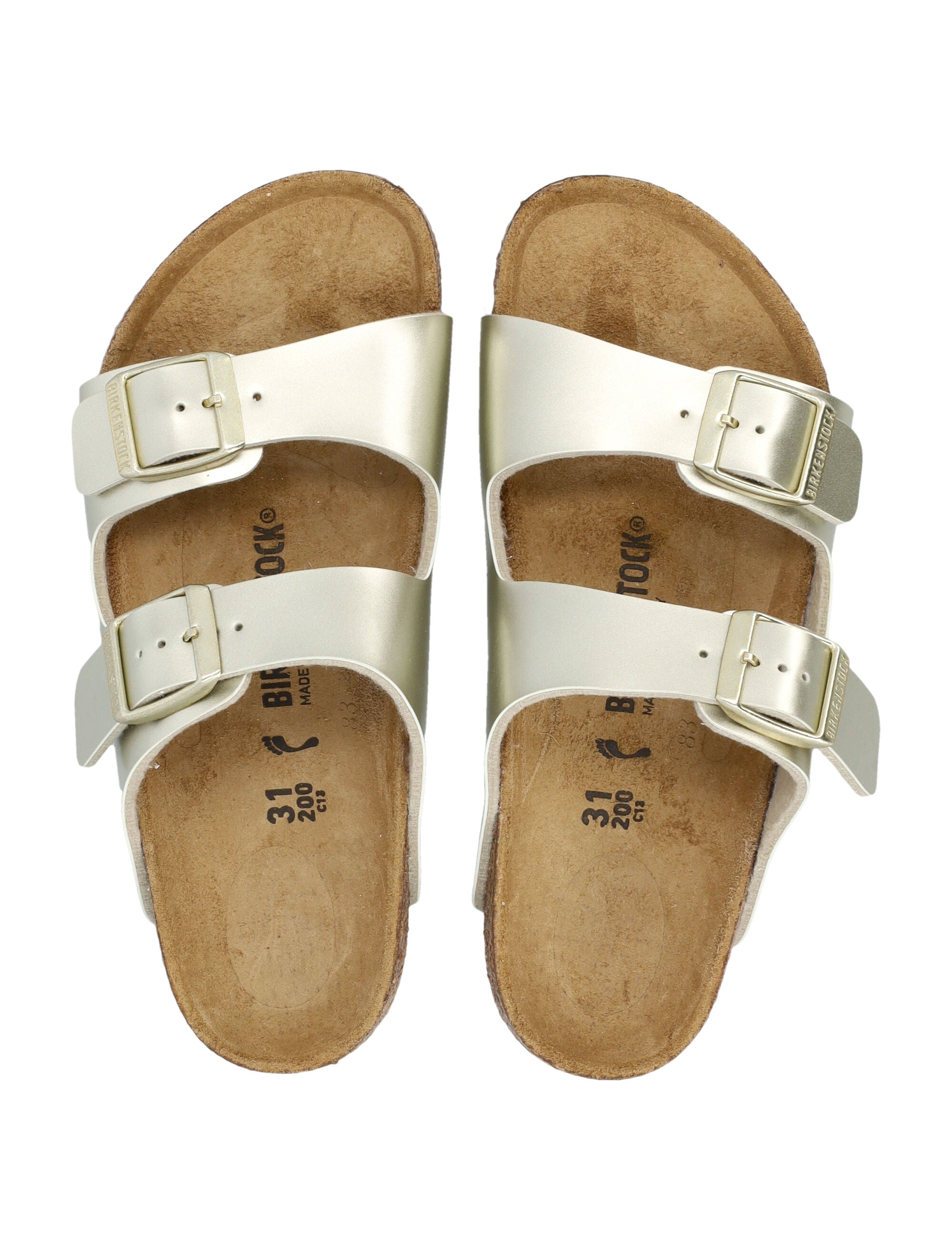 Birkenstock Arizona Kids Birko-Flor® metallic gold sandals Upper