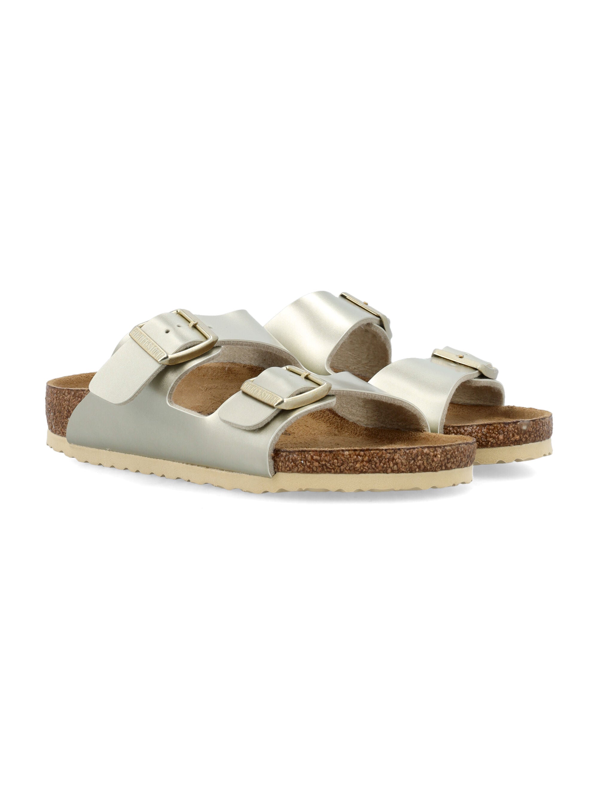 Birkenstock Arizona Kids Birko-Flor® metallic gold sandals Upper