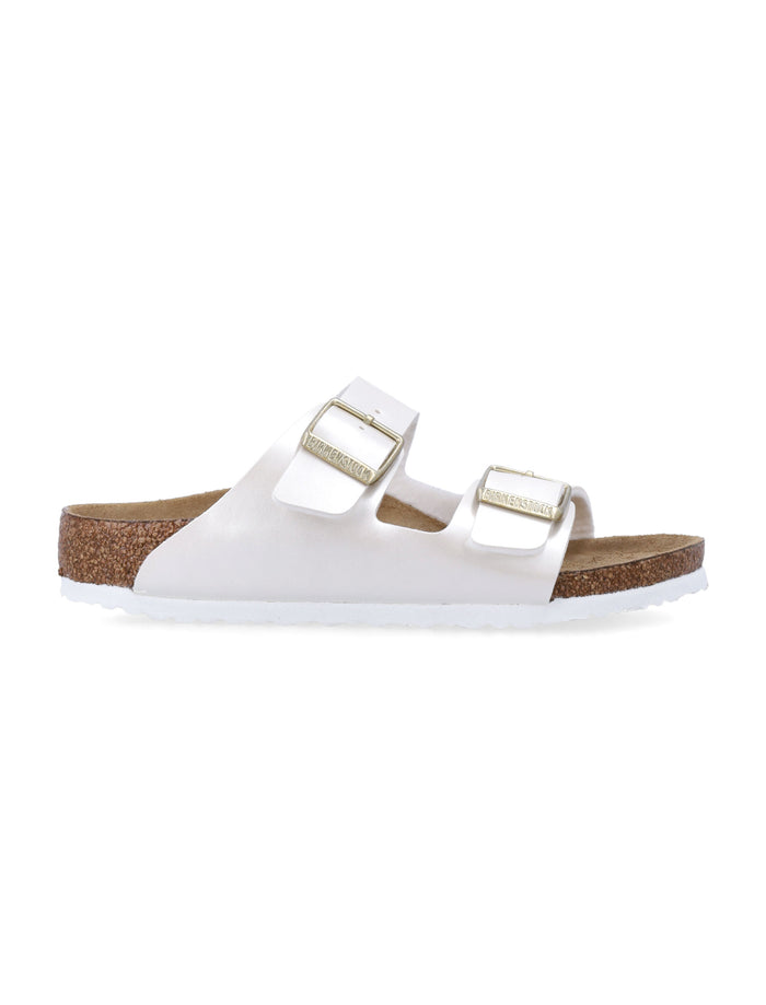 Birkenstock Arizona Kids Birko-Flor® metallic pearl sandals Upper