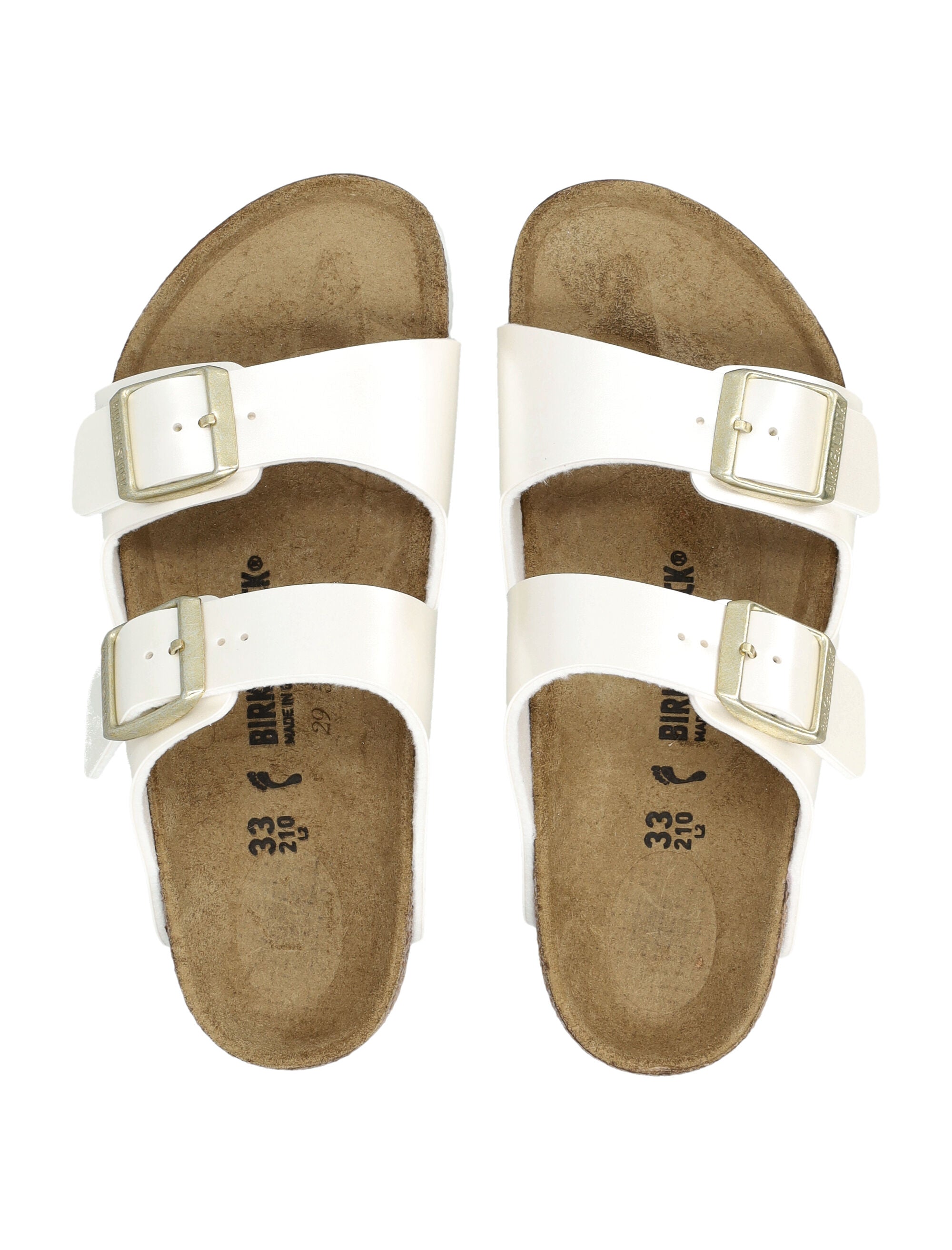 Birkenstock Arizona Kids Birko-Flor® metallic pearl sandals Upper