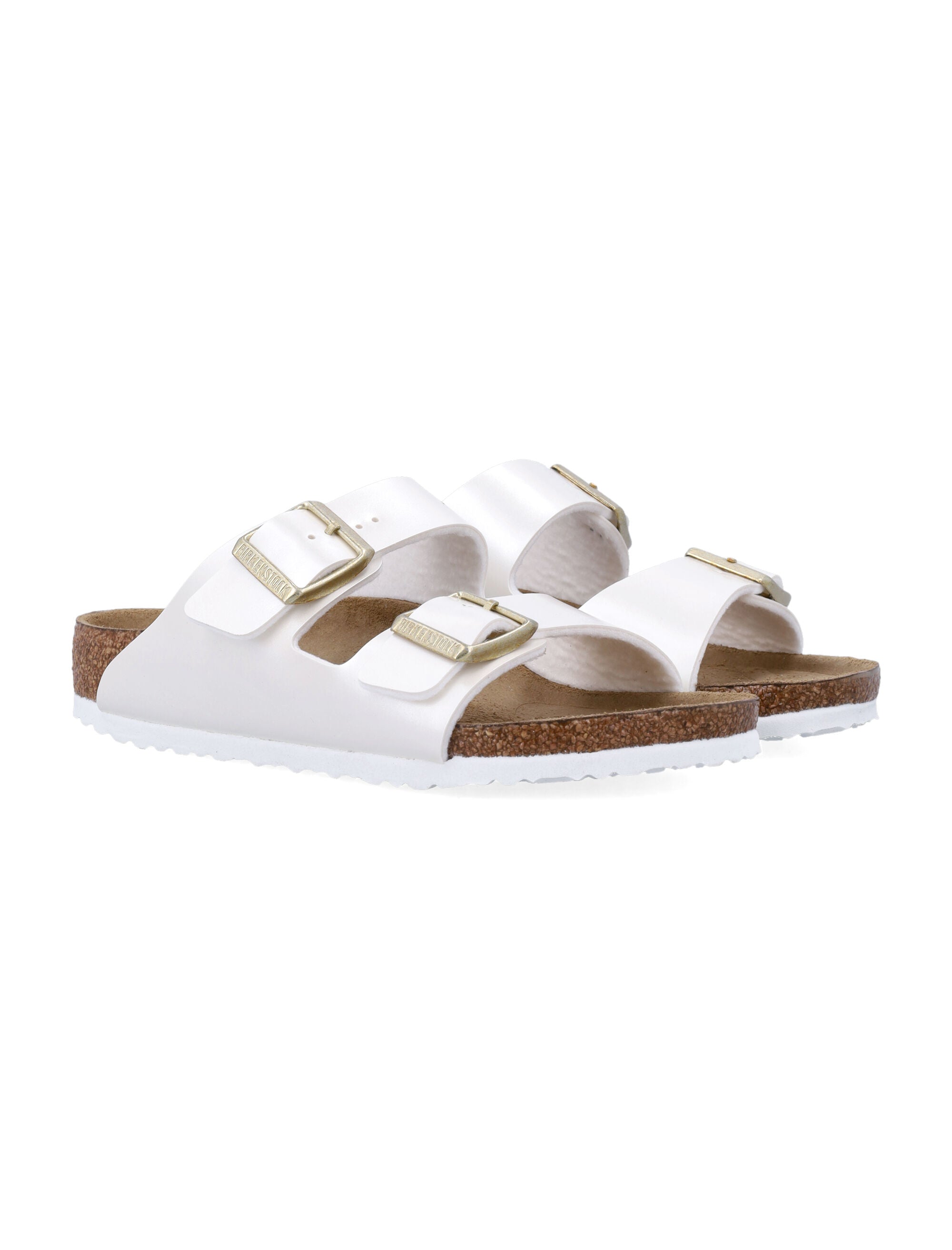 Birkenstock Arizona Kids Birko-Flor® metallic pearl sandals Upper