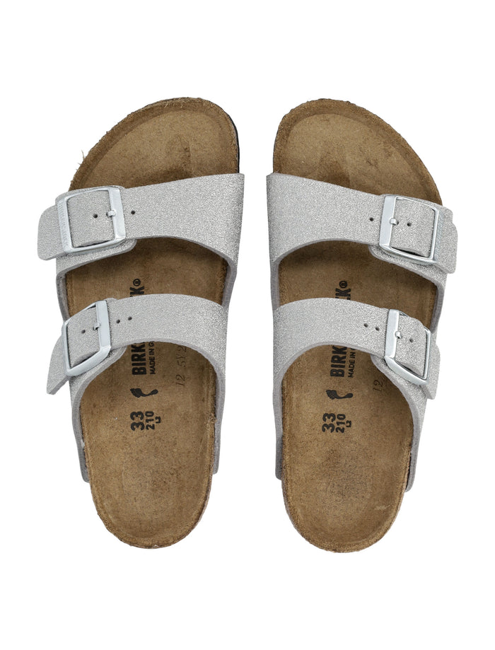 Birkenstock Arizona kids glitter sandals Silver Upper