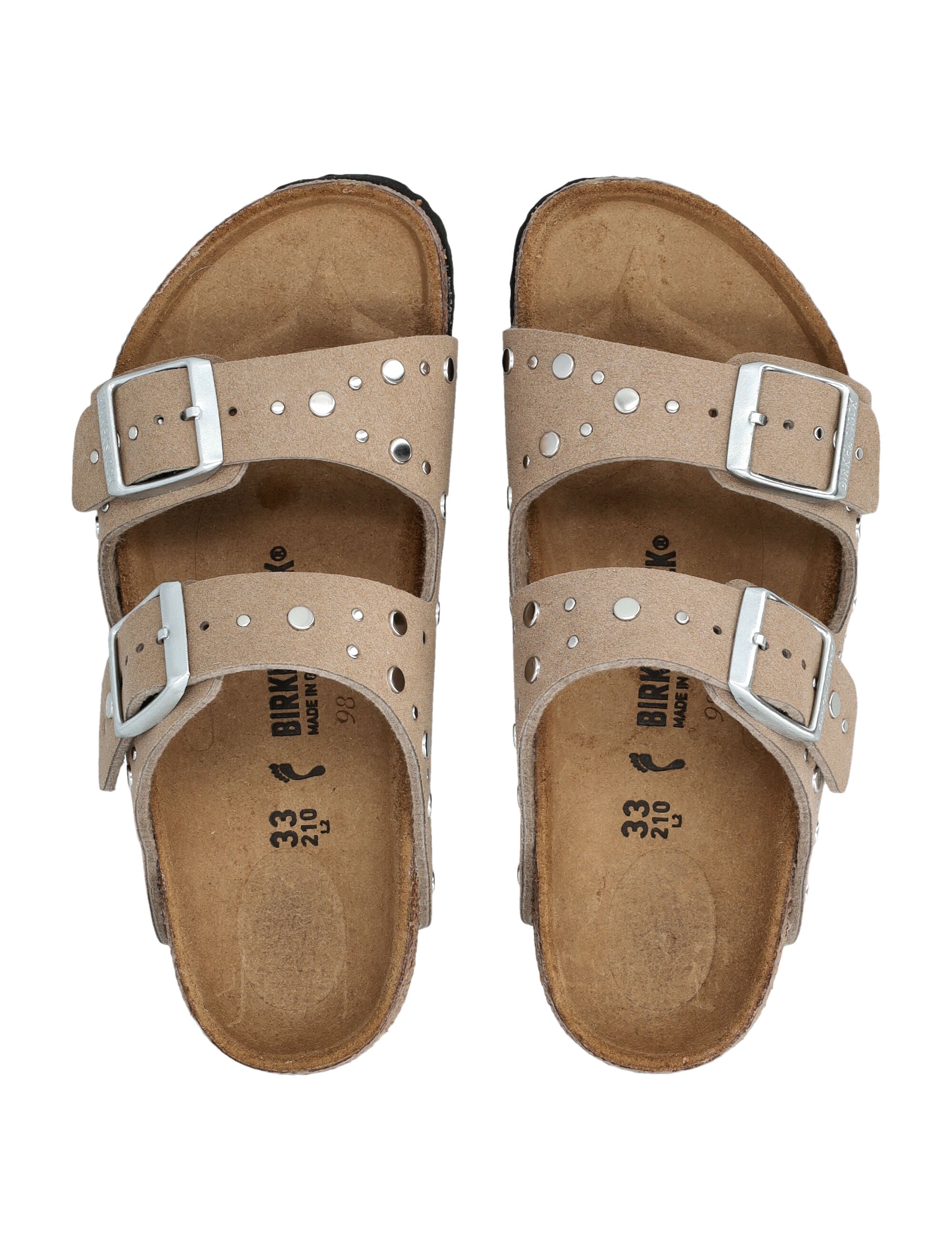 Birkenstock Arizona Rivet Border Kids Sandals - Taupe Upper