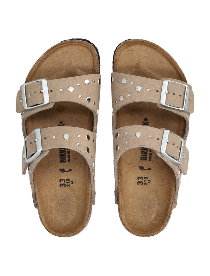 Birkenstock Arizona Rivet Border Kids Sandals - Taupe Upper