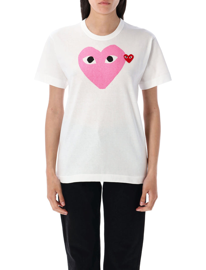 Comme Des Garçons Play Big Heart T-Shirt Pink Cotton Tshirt
