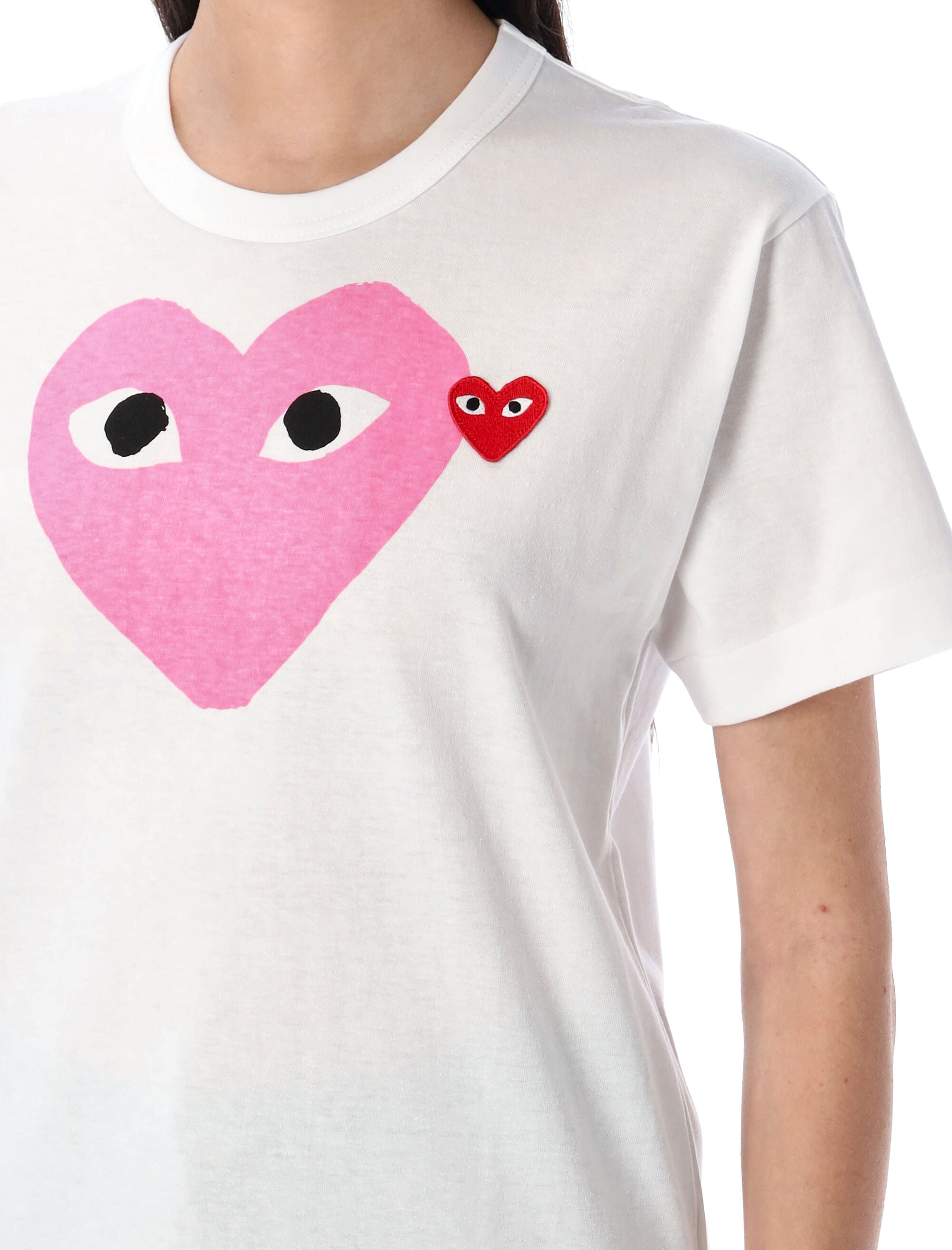 Comme des Garçons Play big heart t-shirt Pink Cotton Tshirt