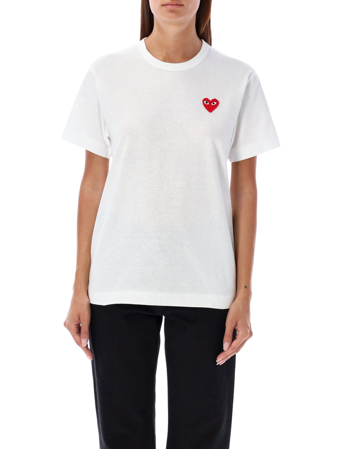 Comme Des Garçons Play Classic Heart T-Shirt White Cotton Tshirt