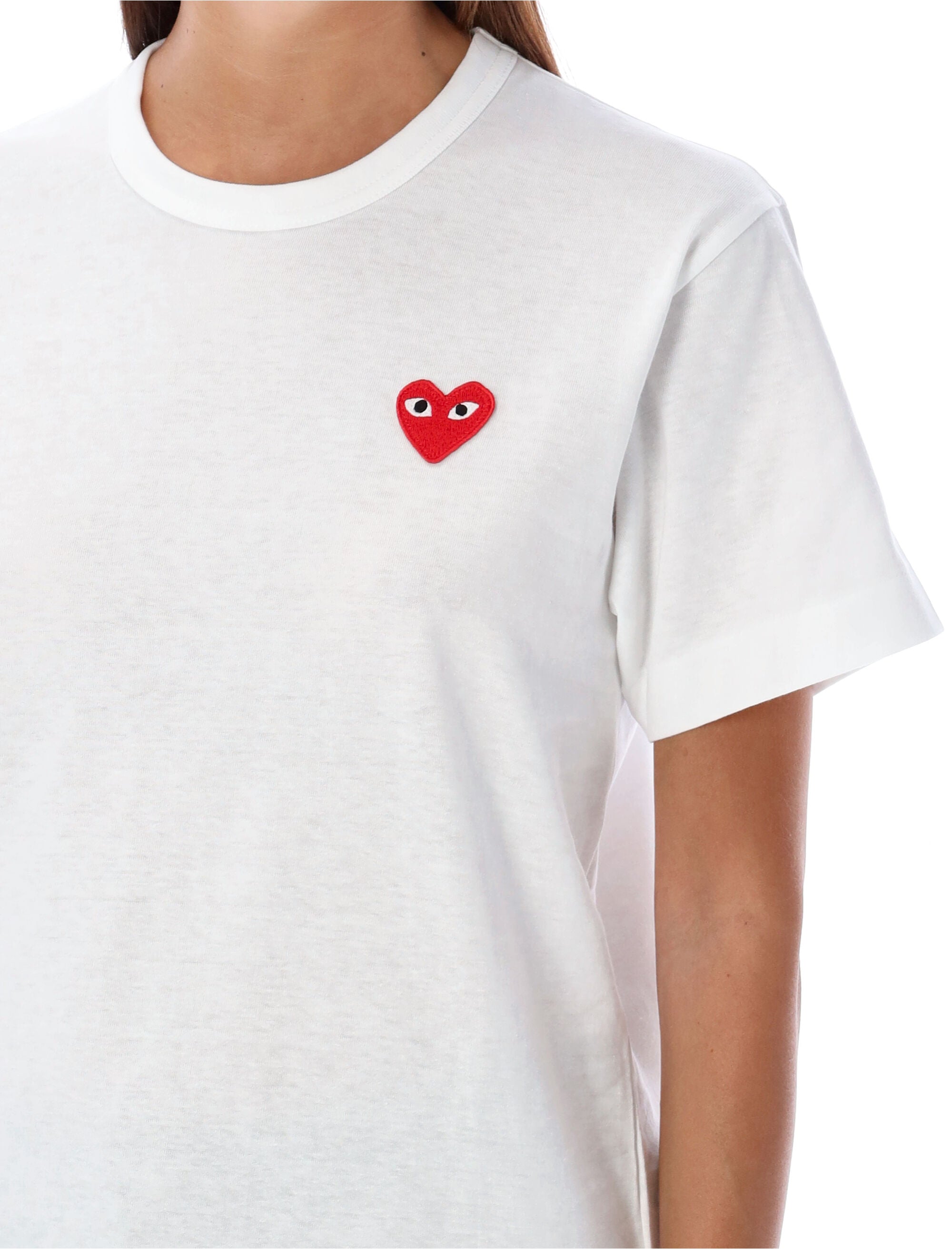 Comme Des Garçons Play Classic Heart T-Shirt White Cotton Tshirt
