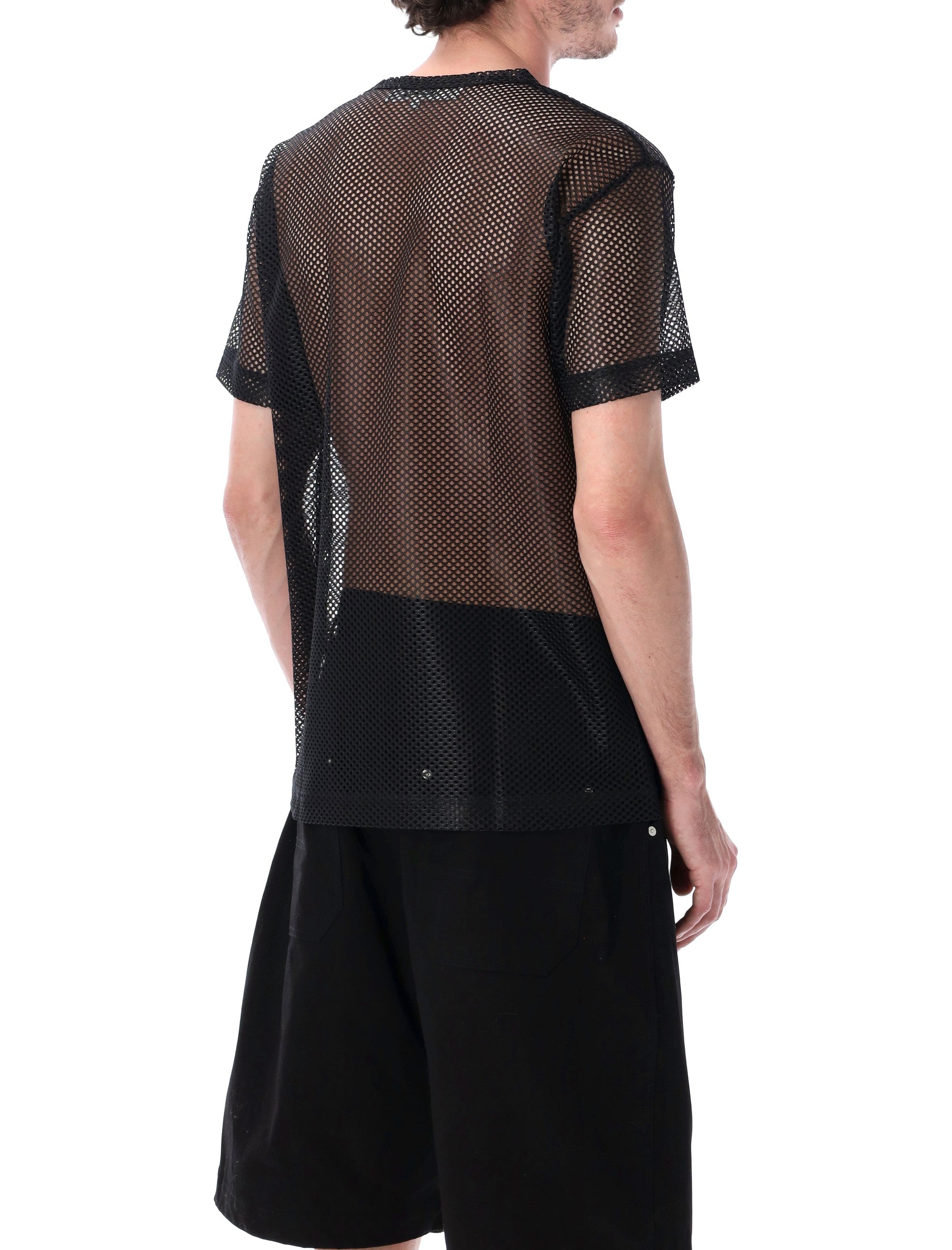 Comme Des Garçons Play Mesh T-Shirt With Red Heart Black Polyester